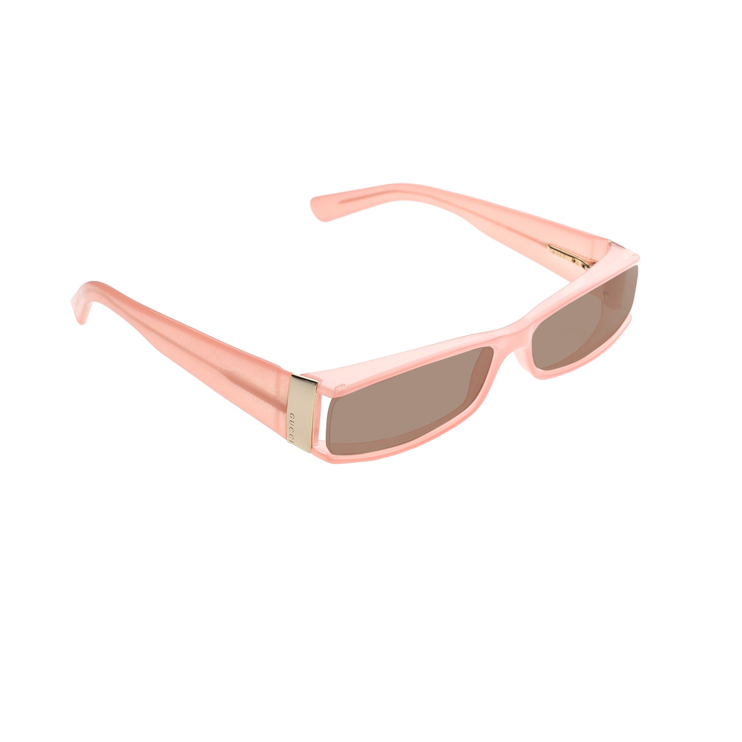 Gucci Gucci '00s Pink Monogram Rectangular Plastic Sunglasses Brwn Size ONE SIZE - 2 Thumbnail