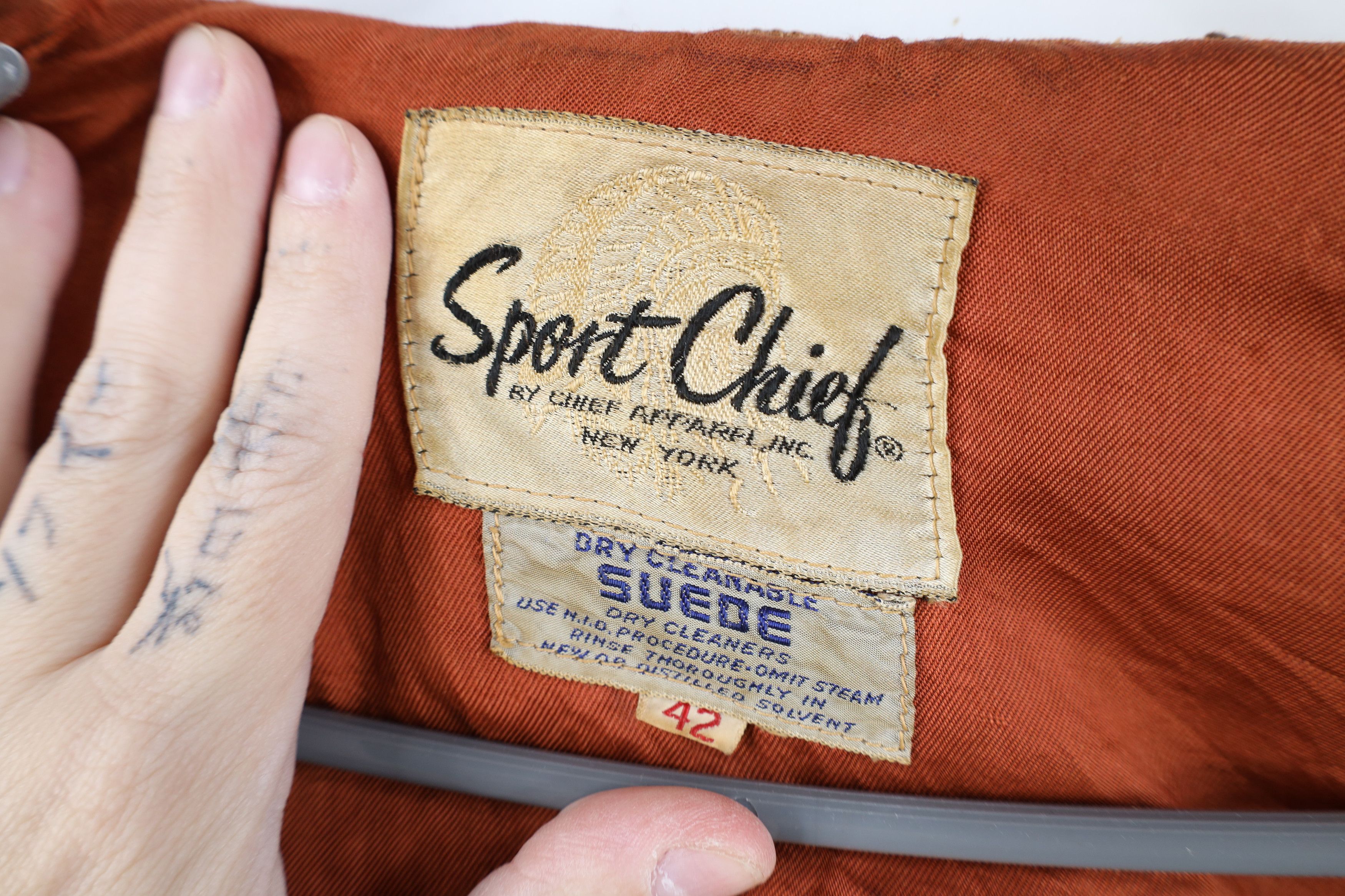 Vintage AS IS Vintage 50s Leather Bomber Jacket Burnt Orange USA Size US XXL / EU 58 / 5 - 11 Thumbnail