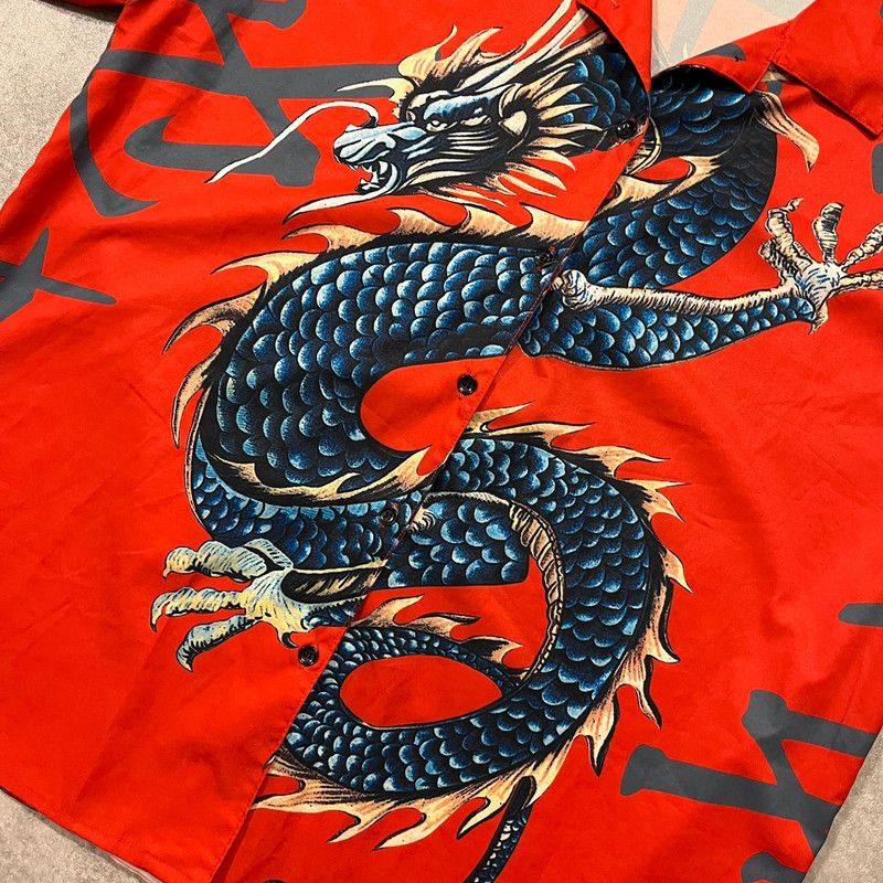 Japanese Brand Vintage Dragon Baggy Shirt Retro Y2K 90s Size US XL / EU 56 / 4 - 3 Thumbnail