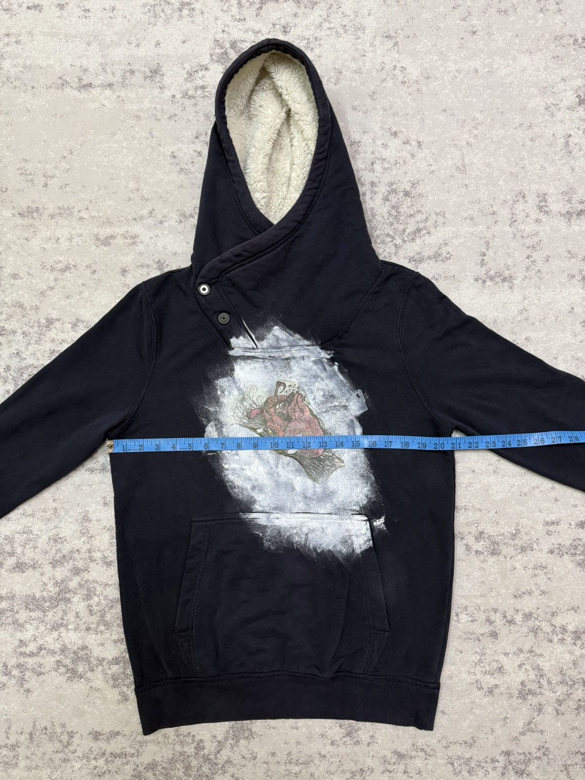 Divided Divided sherpa lined button up cowl neck graphic print hodie Size US M / EU 48-50 / 2 - 17 Thumbnail