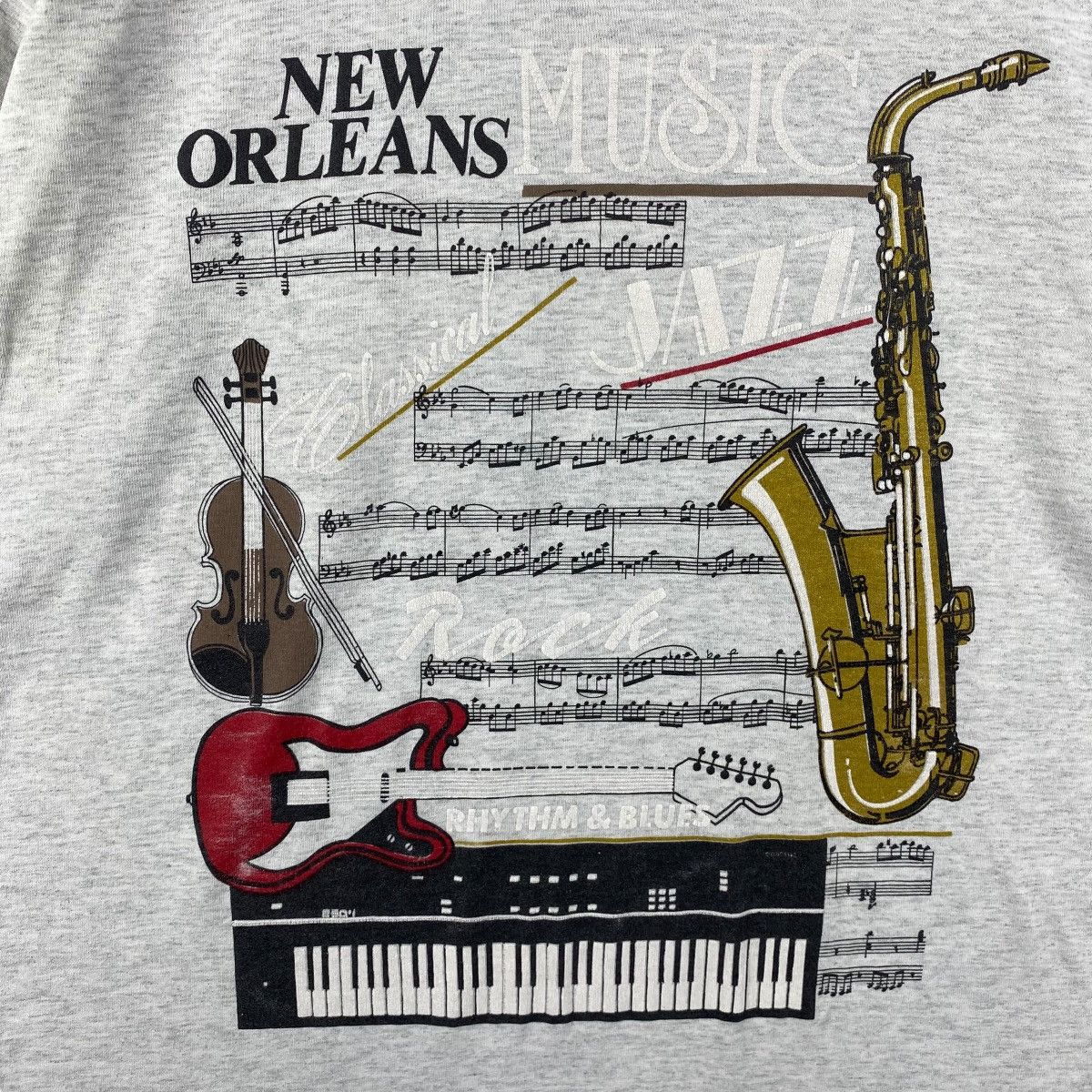 Vintage Vintage 90's NEW ORLEANS Music Classical Jazz Graphic Tee Size US L / EU 52-54 / 3 - 2 Thumbnail