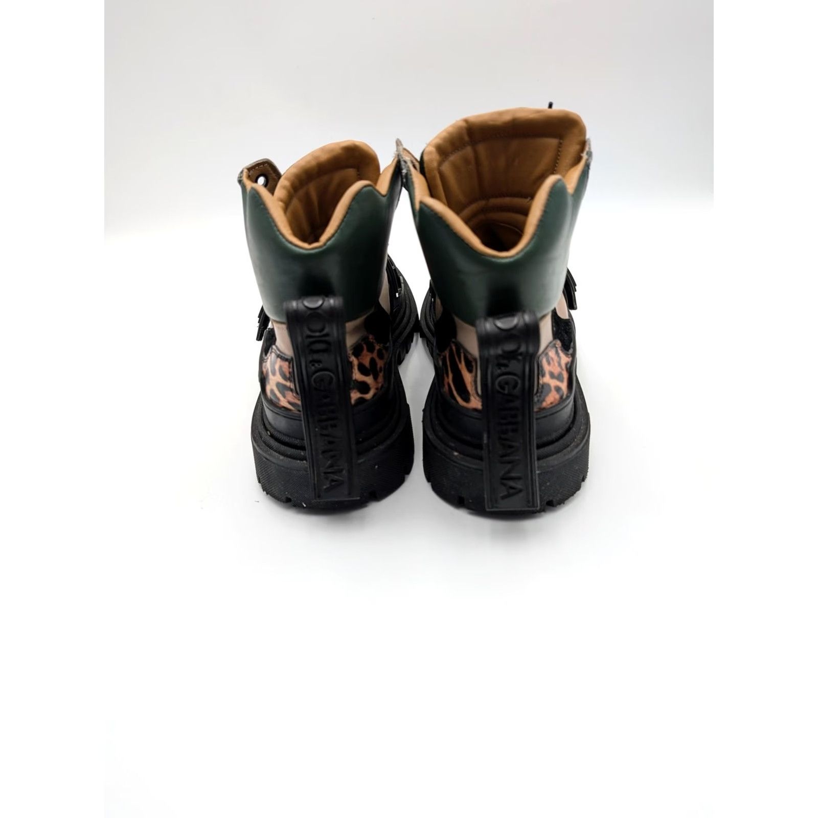 Dolce & Gabbana Dolce & Gabbana Boots Mens Size 11 Multi Leather Leopard Combat Chunky CS1699 Size US 11 / EU 44 - 4 Thumbnail