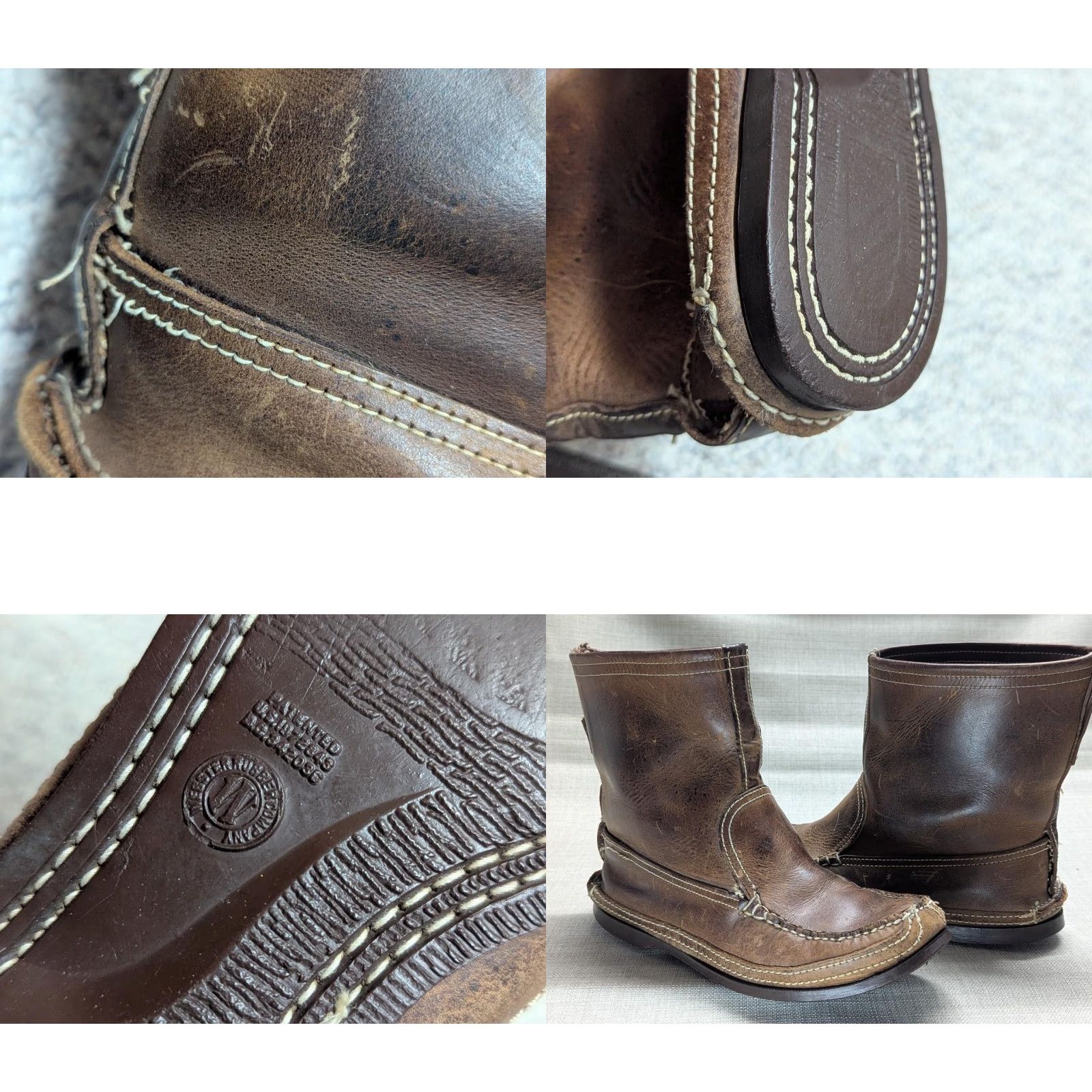 Vintage VINTAGE Bass brown leather Moccasins 9.5 mens 7.5" tall slip-on boots boots Leather Buckle accents Boot Mens 9.5 brown Leather Size US 10 / EU 43 - 10 Thumbnail