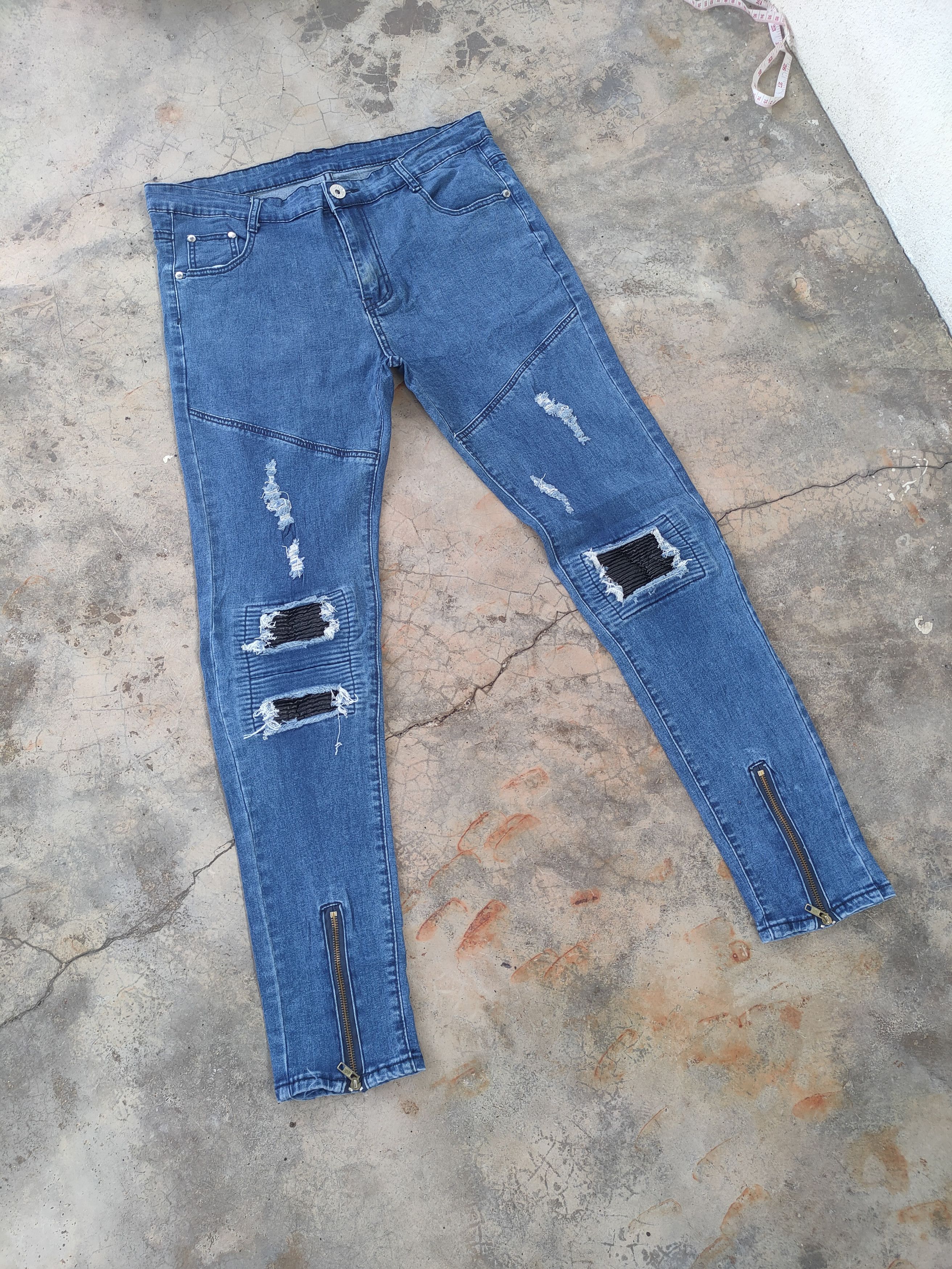 Japanese Brand VINTAGE JAPANES JEANS SKINNY BIKER FADED RIPPED JEANS PANTS Size US 35 - 2 Thumbnail
