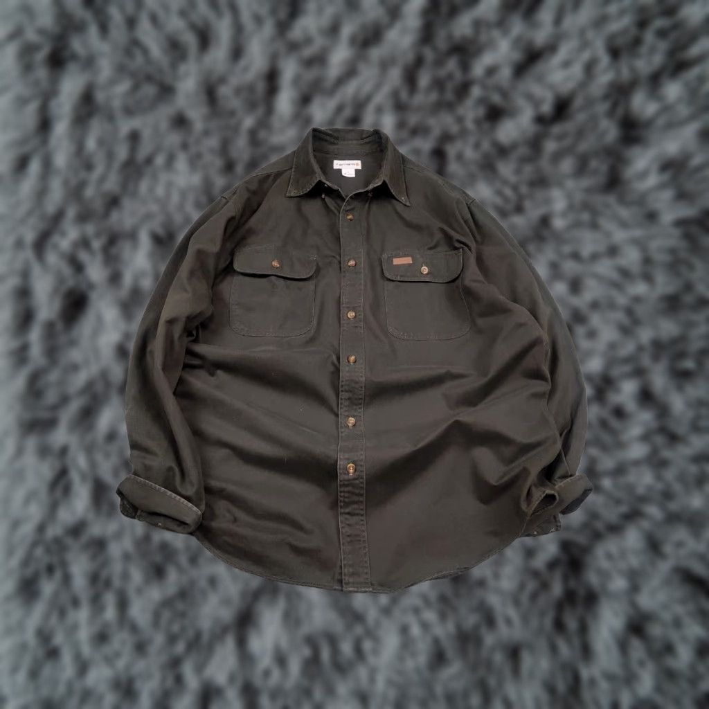 Carhartt VINTAGE Carhartt Canvas Baggy Button Shirt USA Style Shirt Men L Green 90s Outdoor Retro Size US L / EU 52-54 / 3 - 1 Thumbnail