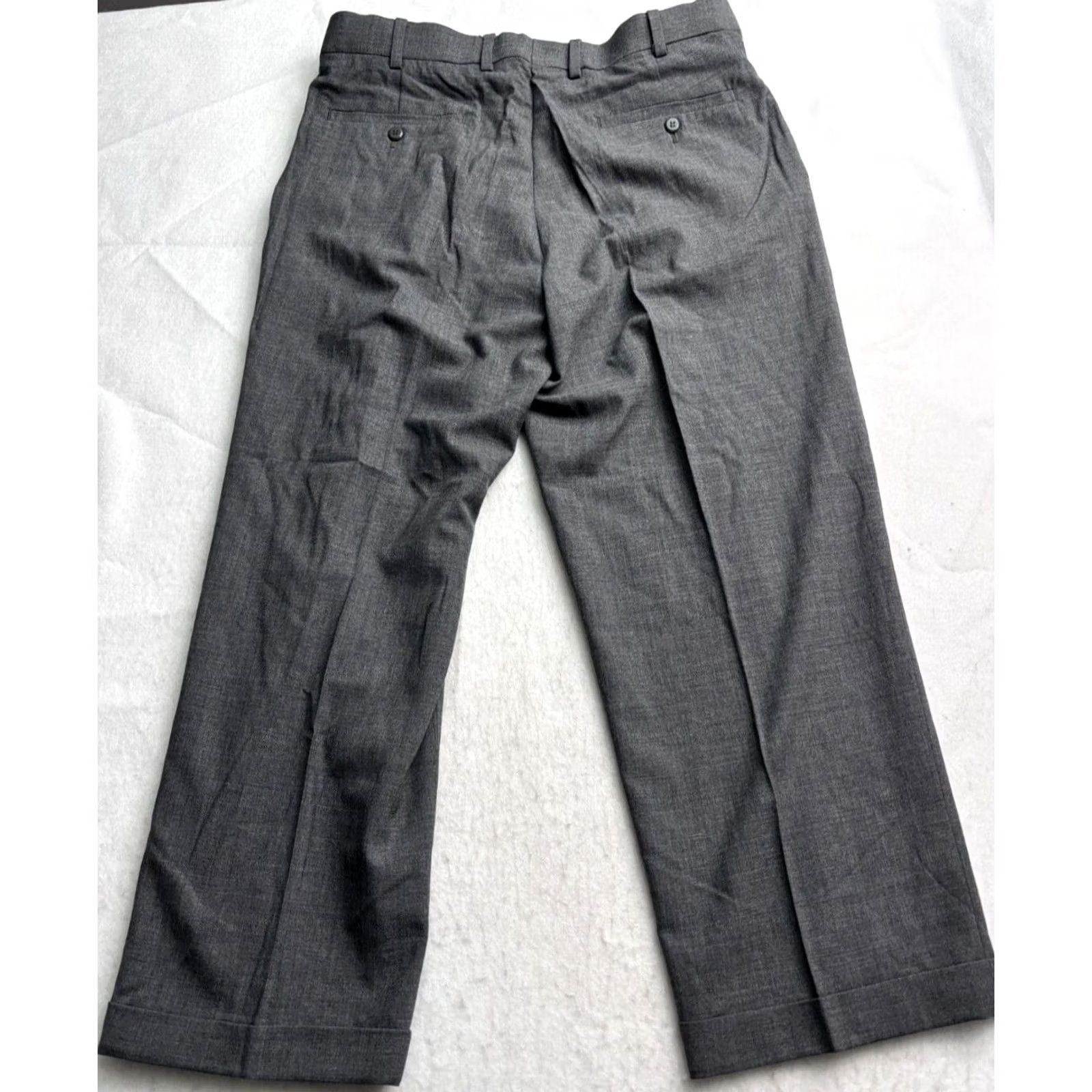Vintage Louis Raphael Limited JRL Men Gray Dress Pants Wool Stretch Straight 34x29 Hem 26 - 34in Waist, 34in Leg Size US 34 / EU 50 - 6 Thumbnail