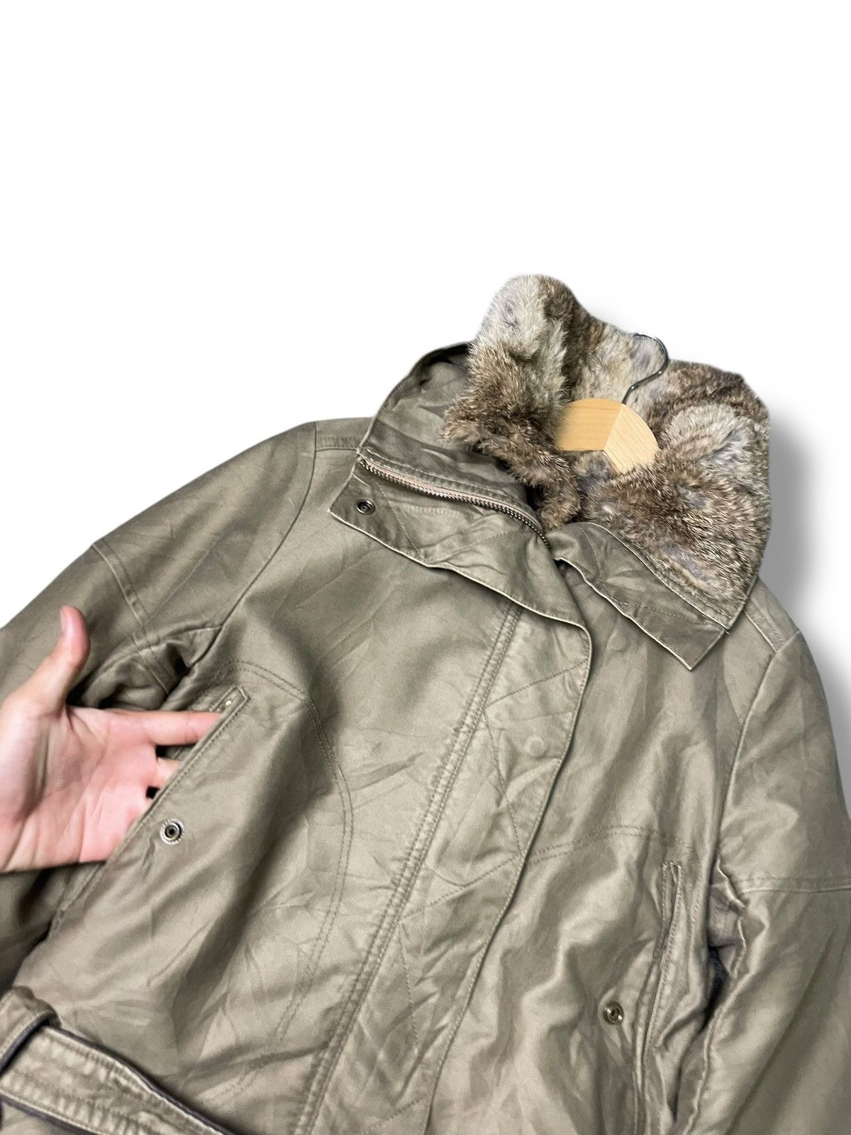 If Six Was Nine × Japanese Brand × Le Grande Bleu (L.G.B.) Unbranded Brand Fur Belted Jacket (64) Size US XXS / EU 40 - 6 Thumbnail
