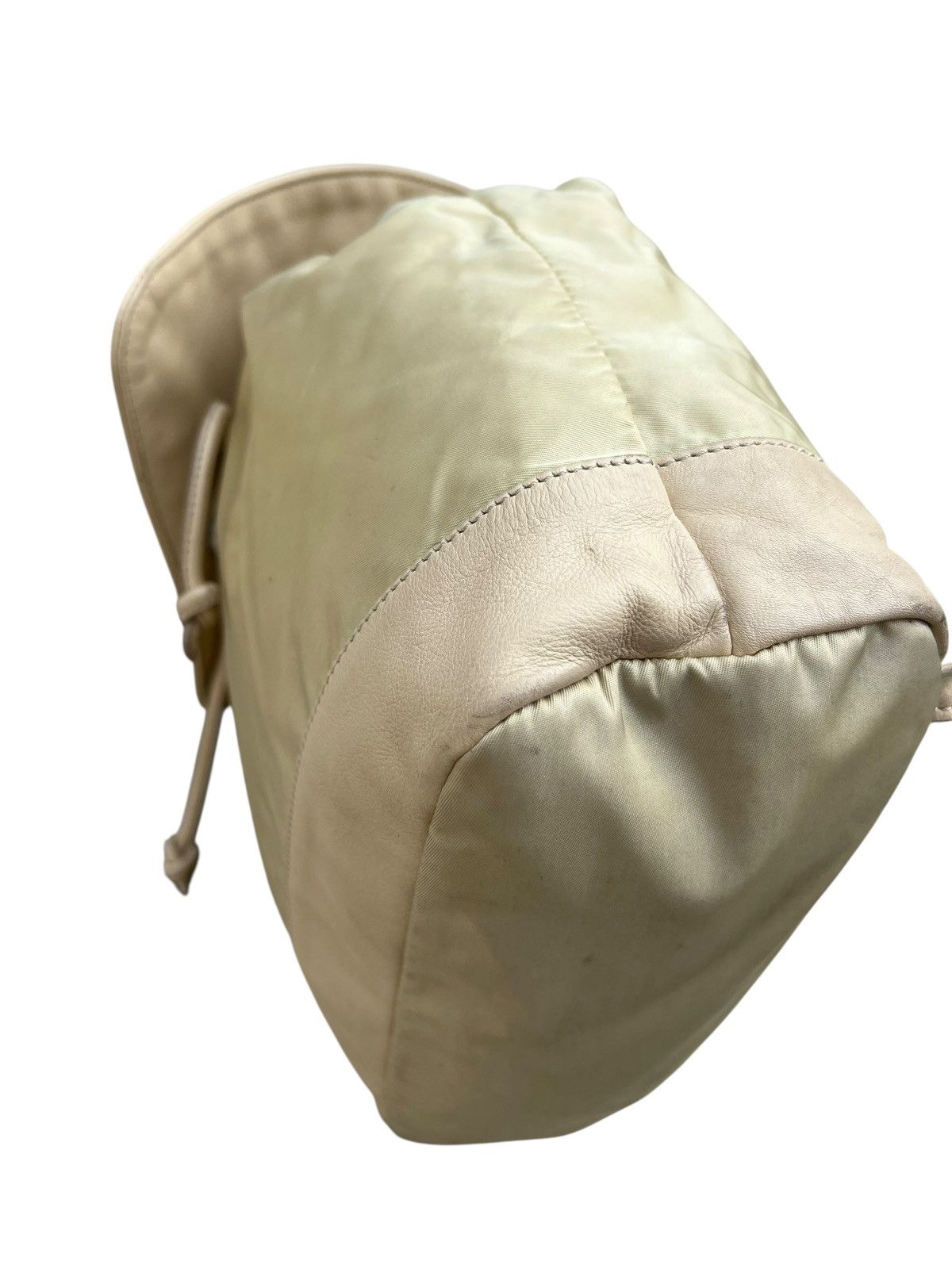 Leather Vintage MaxMara Scratches Patina Leather Nylon Backpack Size ONE SIZE - 15 Thumbnail
