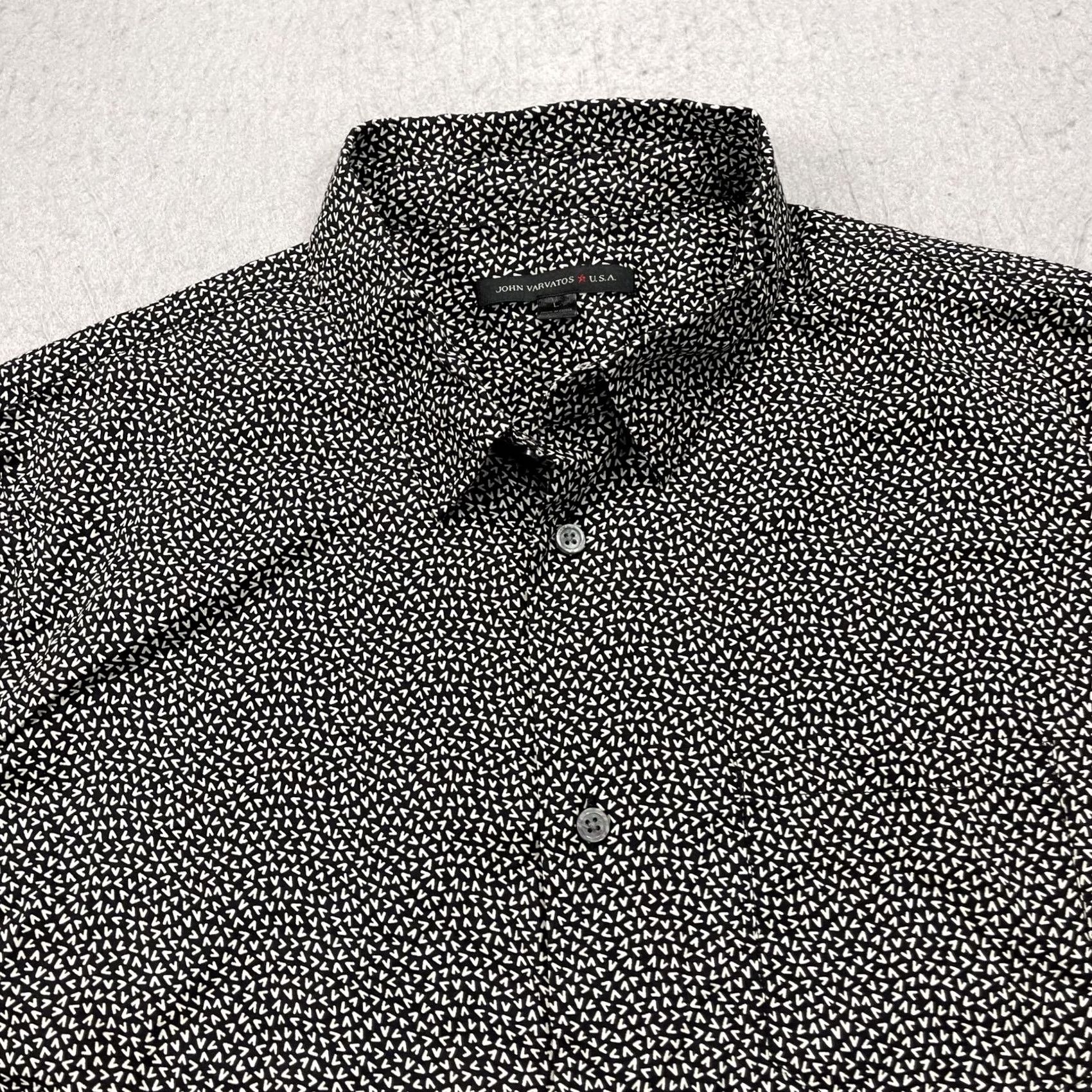 John Varvatos VINTAGE John Varvatos U.S.A. Shirt Mens L Black Geometric Short Sleeve Button Up Camp Size US L / EU 52-54 / 3 - 2 Thumbnail