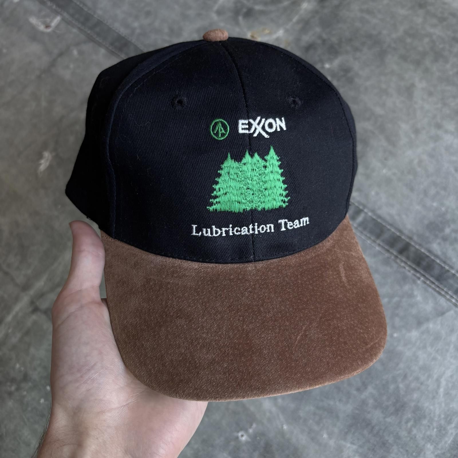 Vintage Vintage 90s Exxon Lubrication Team Trees Suede Bill Hat | Grailed