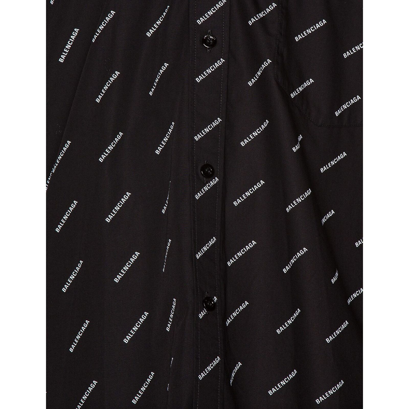 Balenciaga Balenciaga Black White All Over Logo Long Sleeve Button Up Size US M / EU 48-50 / 2 - 10 Thumbnail