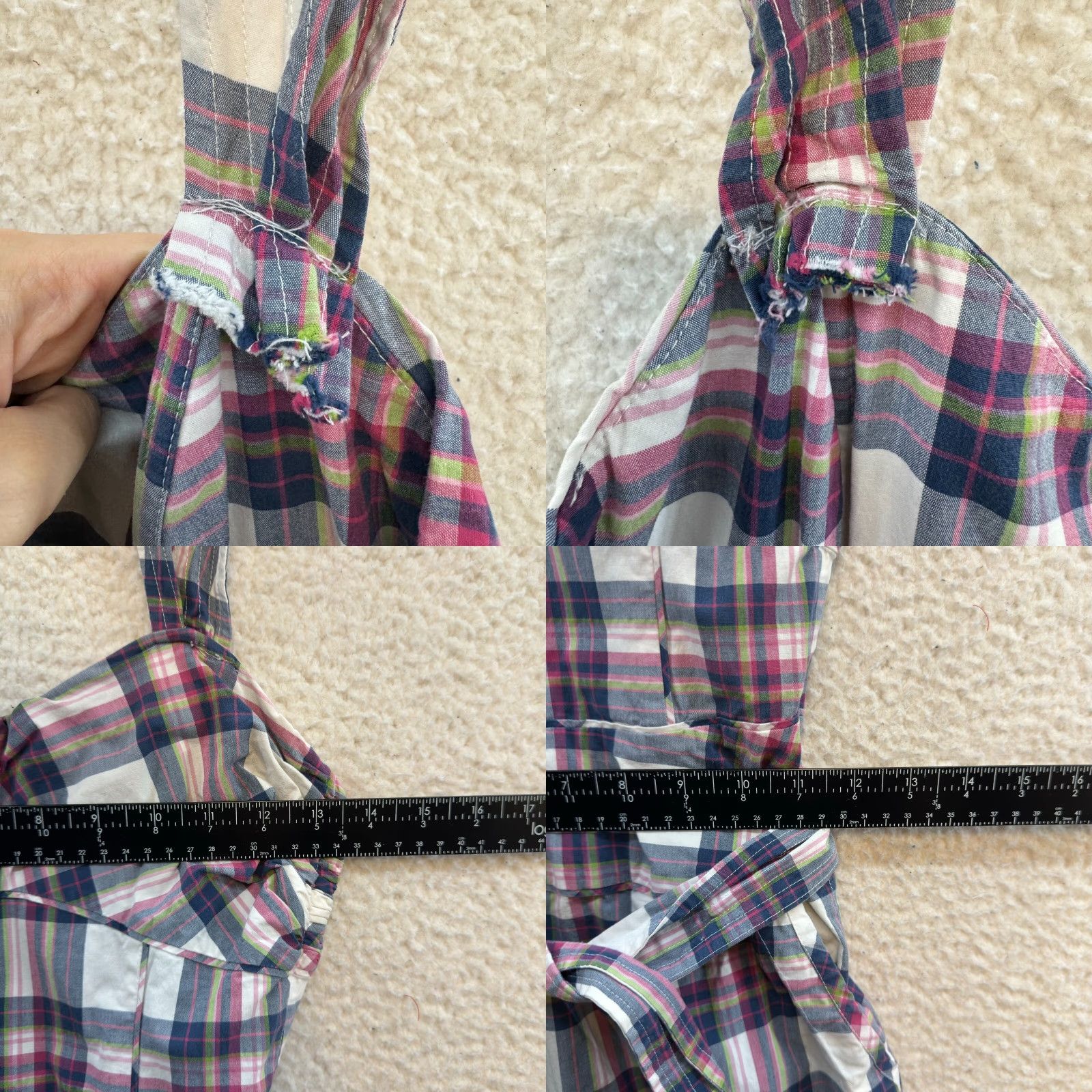 Vintage VINTAGE Y2K Halter Mini Dress XS Tartan Plaid Bustier Mod Western Pockets Size XS / US 0-2 / IT 36-38 - 8 Thumbnail
