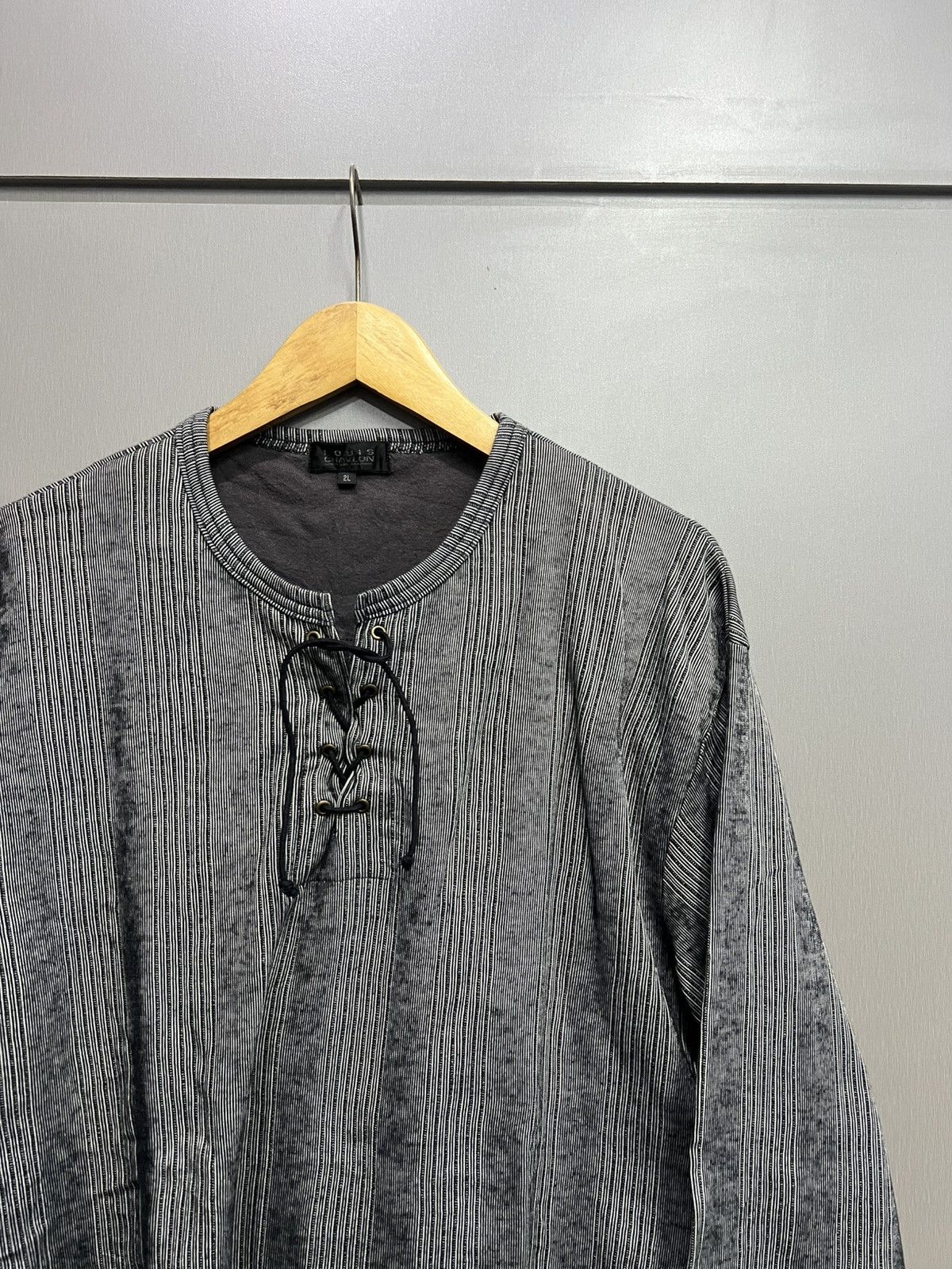 If Six Was Nine Japanese Louis Chavlon Lace Up Stiped Longsleeve Tshirt Size US L / EU 52-54 / 3 - 2 Thumbnail
