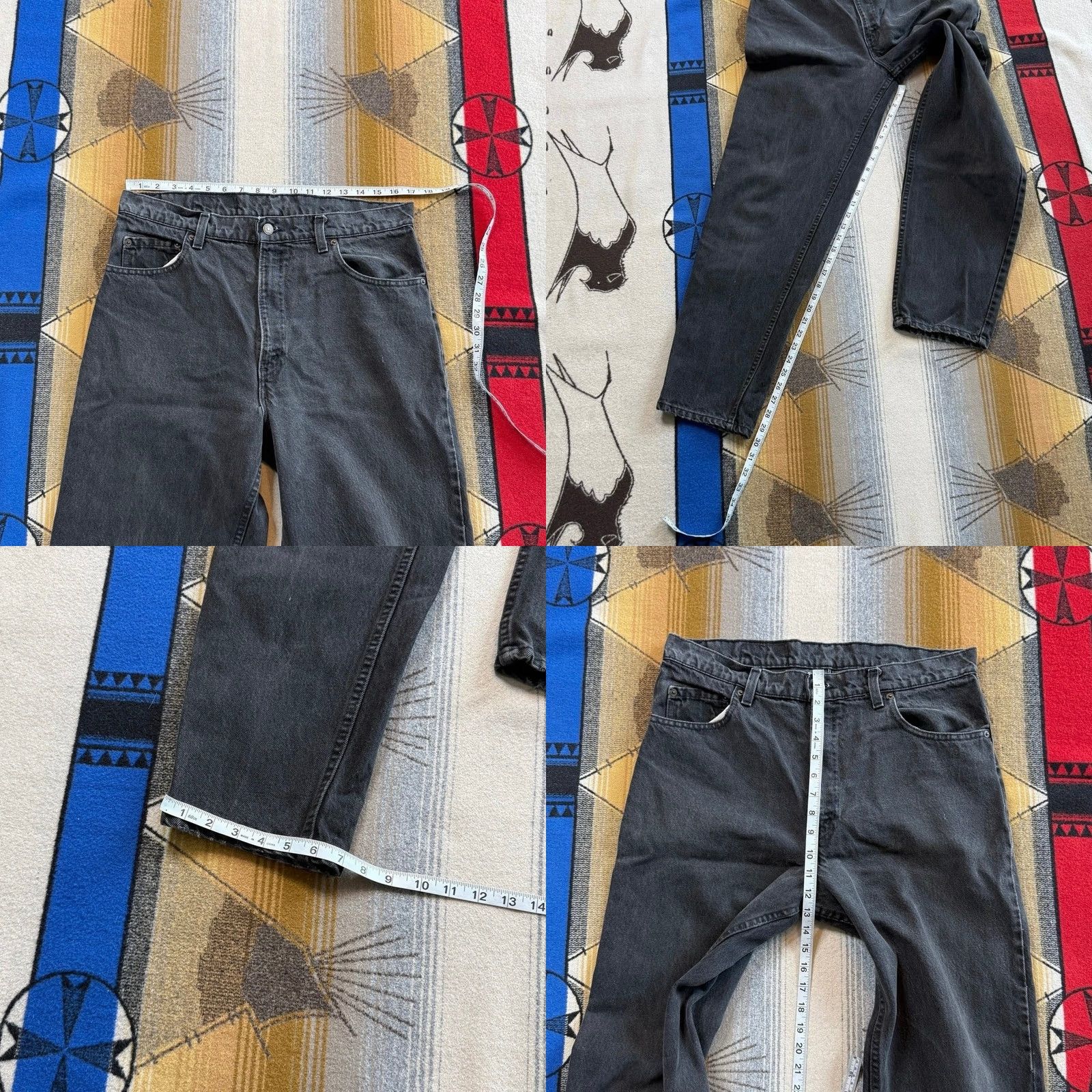 Levi's VINTAGE 90s Levi’s Black Denim Jeans 34x30 Tapered Made In USA Size US 34 / EU 50 - 8 Thumbnail