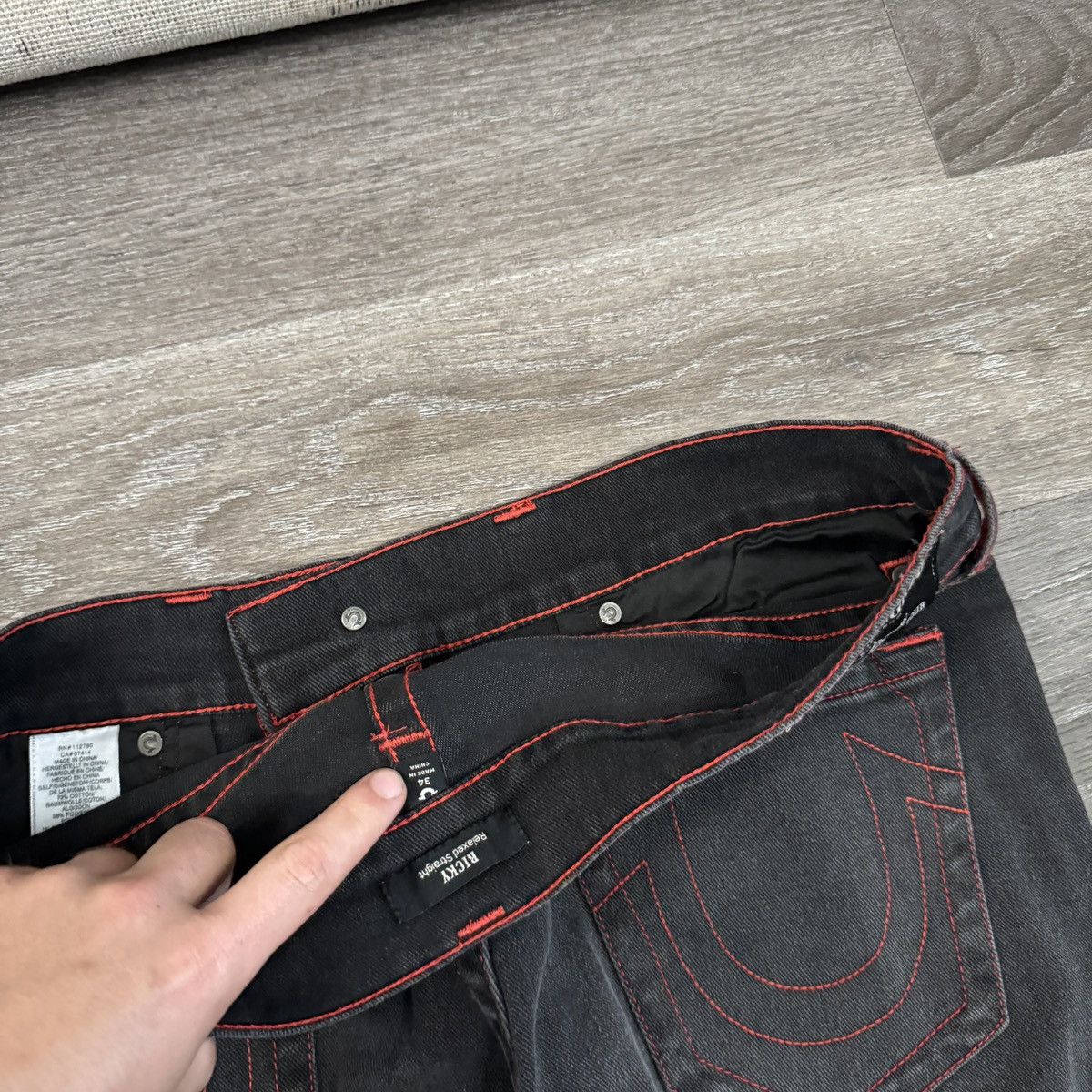 StraightFaded × True Religion × Vintage Crazy Vintage y2k True Religion faded black baggy jeans Size US 34 / EU 50 - 5 Thumbnail