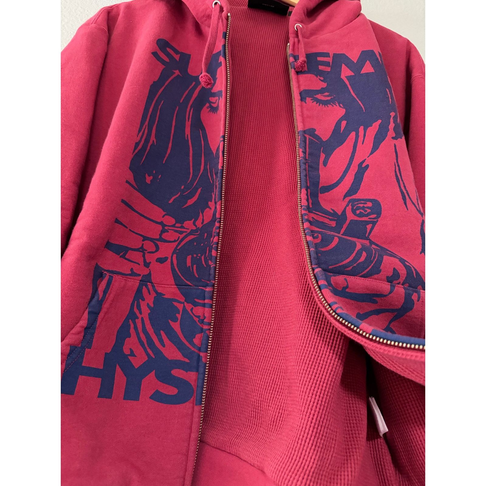 Hysteric Glamour × Supreme Supreme Hysteric Glamour Thermal Zip Up Hooded Sweatshirt Size US M / EU 48-50 / 2 - 3 Thumbnail
