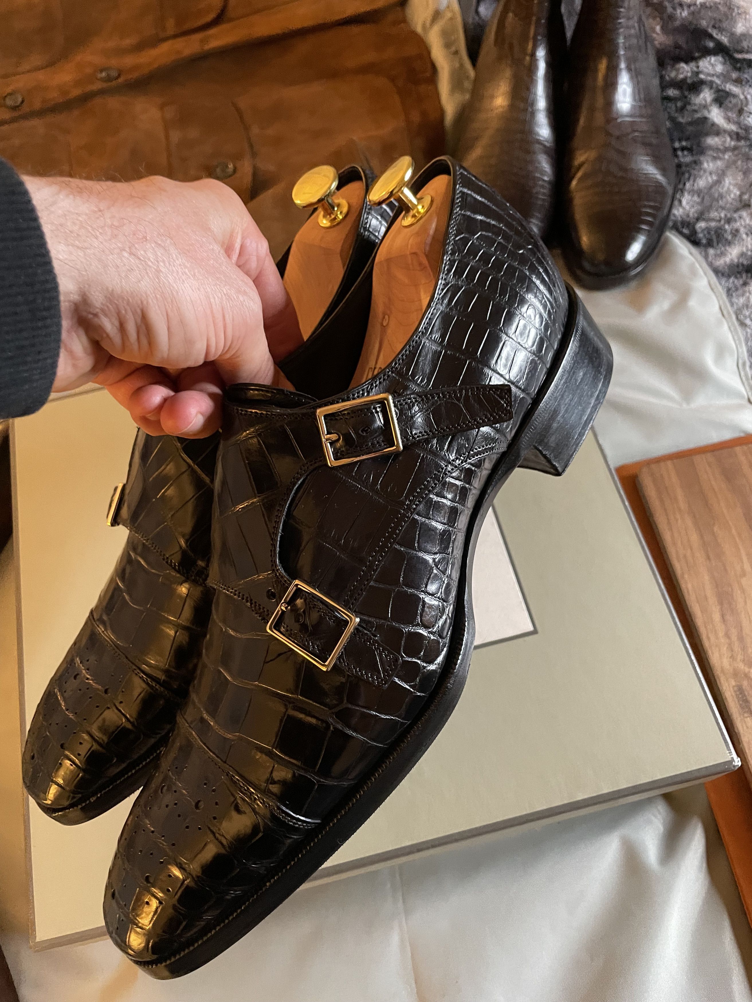 Tom Ford The A-List Celeb RARE $16K TOM FORD Alligator Monk Straps Size US 11 / EU 44 - 3 Thumbnail