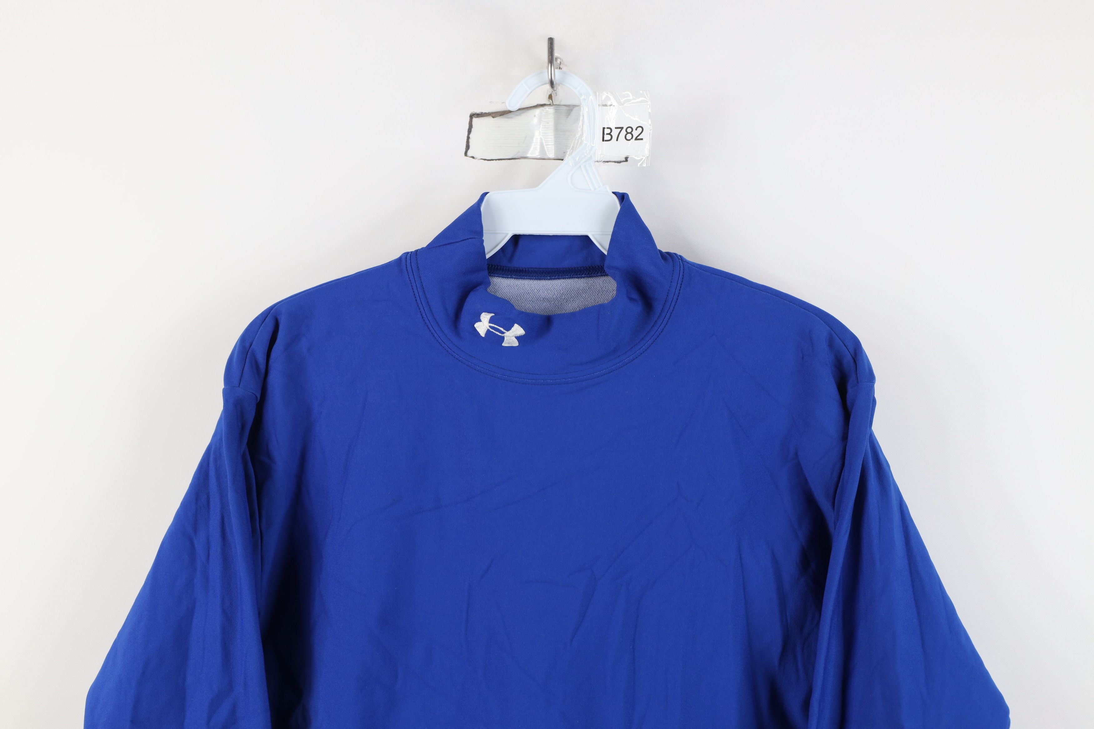 Under Armour Vintage Under Armour Compression Mock Neck T-Shirt Royal USA Size US L / EU 52-54 / 3 - 2 Thumbnail