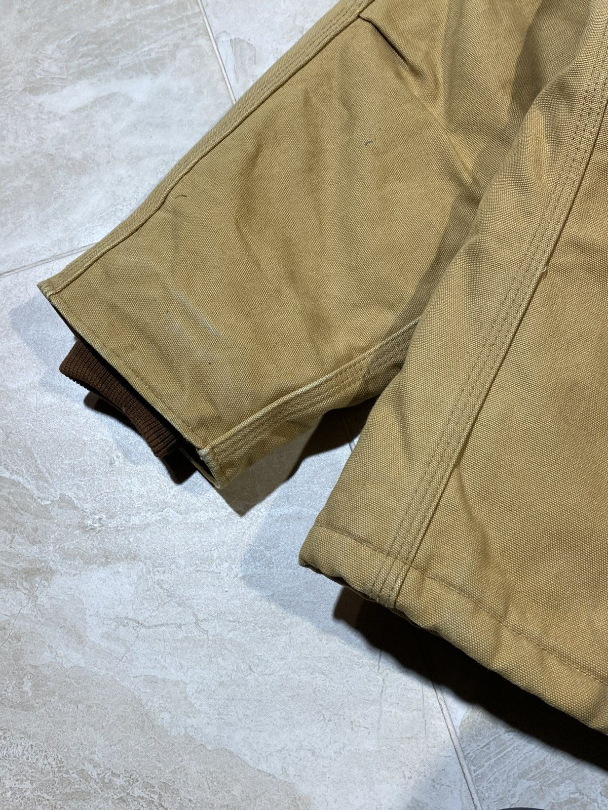 Vintage 90s Carhartt Tan Hooded Jacket USA MADE