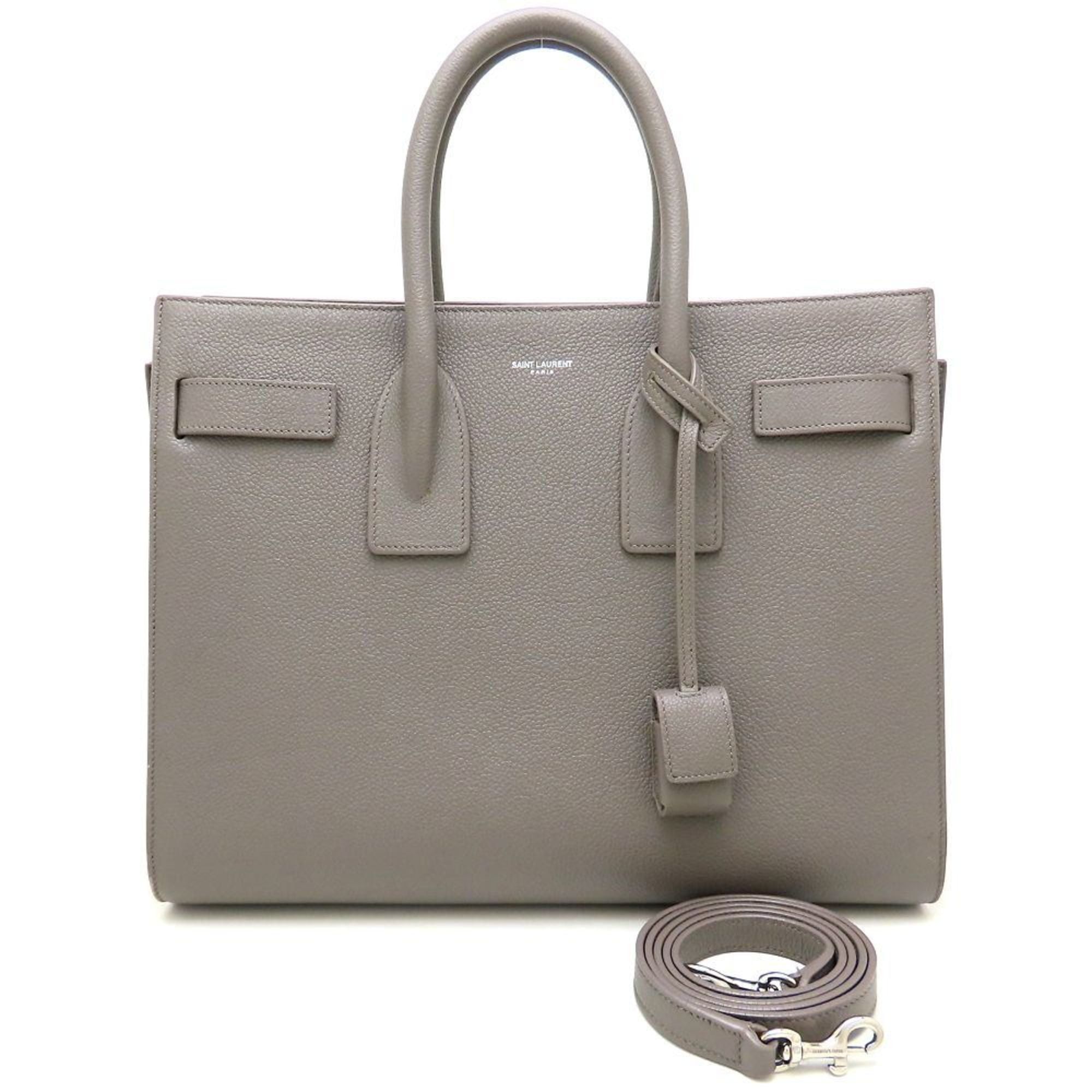 YVES Saint Laurent Sac De Jour Small 398709 Leather Handbag, Gray, Women's, 353128 in Grey