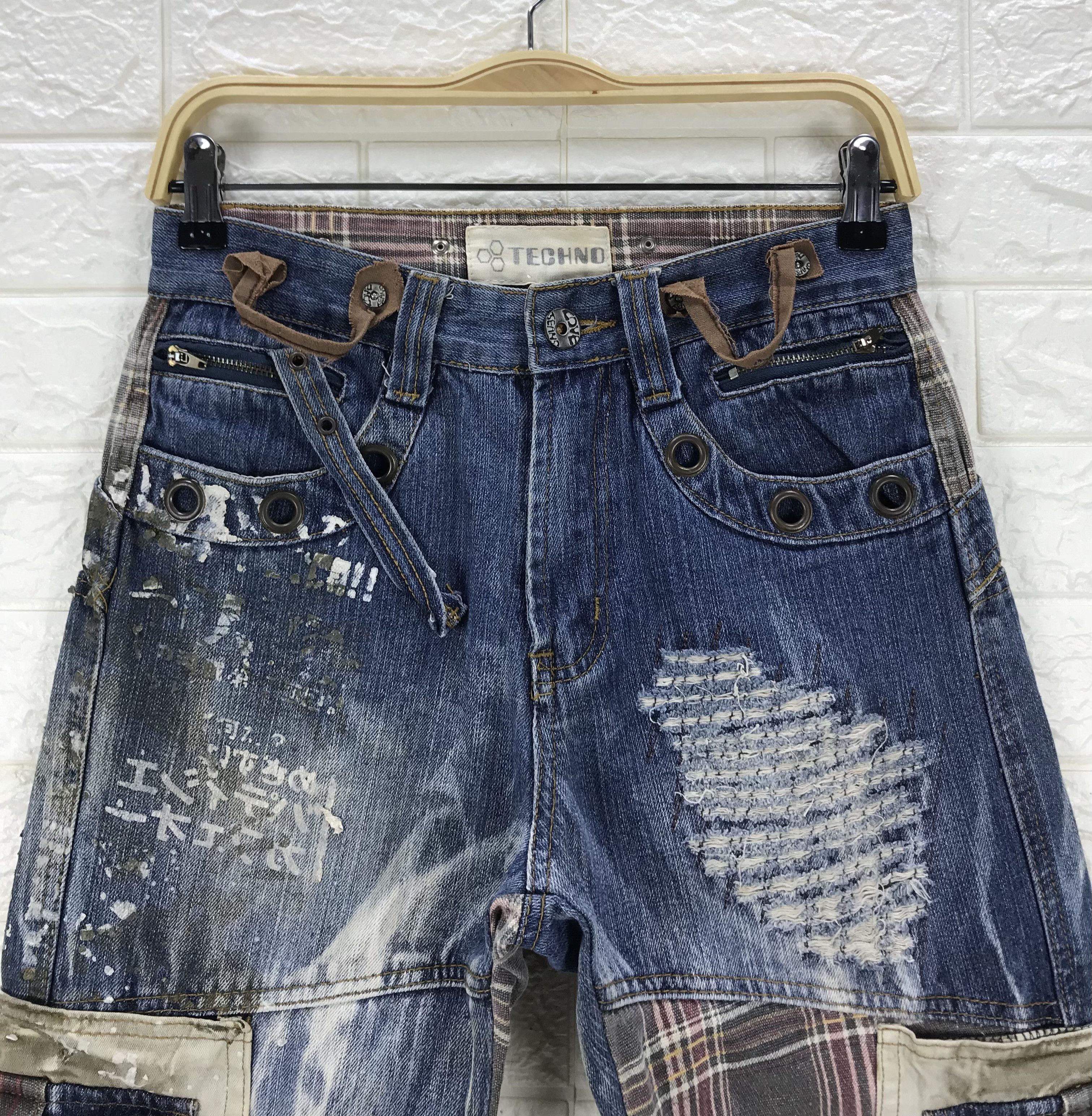 Beauty Beast Vintage Japanese Techno Seditionaries Distressed Cargo Jeans Size US 28 / EU 44 - 2 Thumbnail