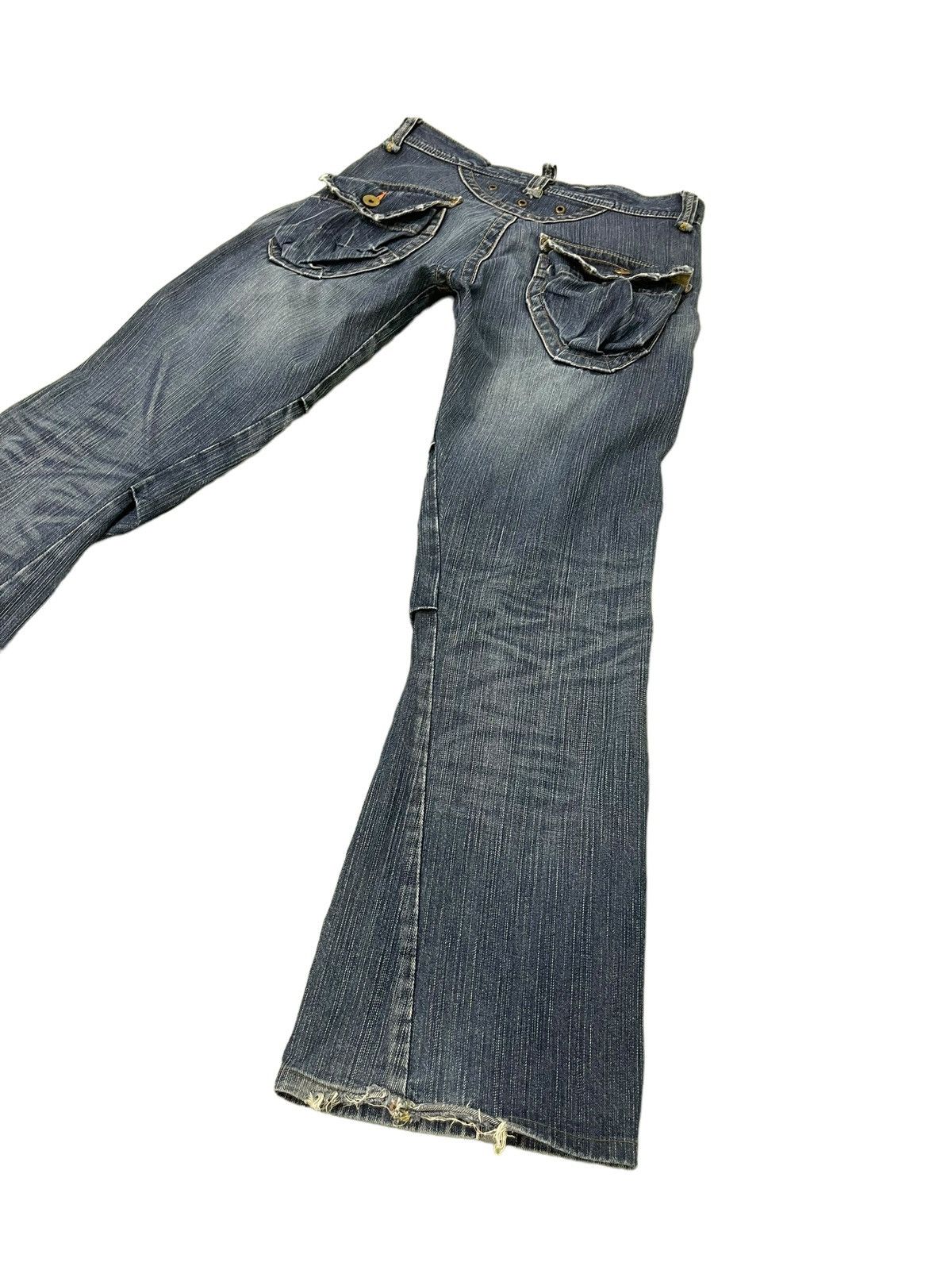 Japanese Brand Flare Jeans Edwin Cargo Faded Distress Boot Cut 8🟦8 Size US 32 / EU 48 - 13 Thumbnail