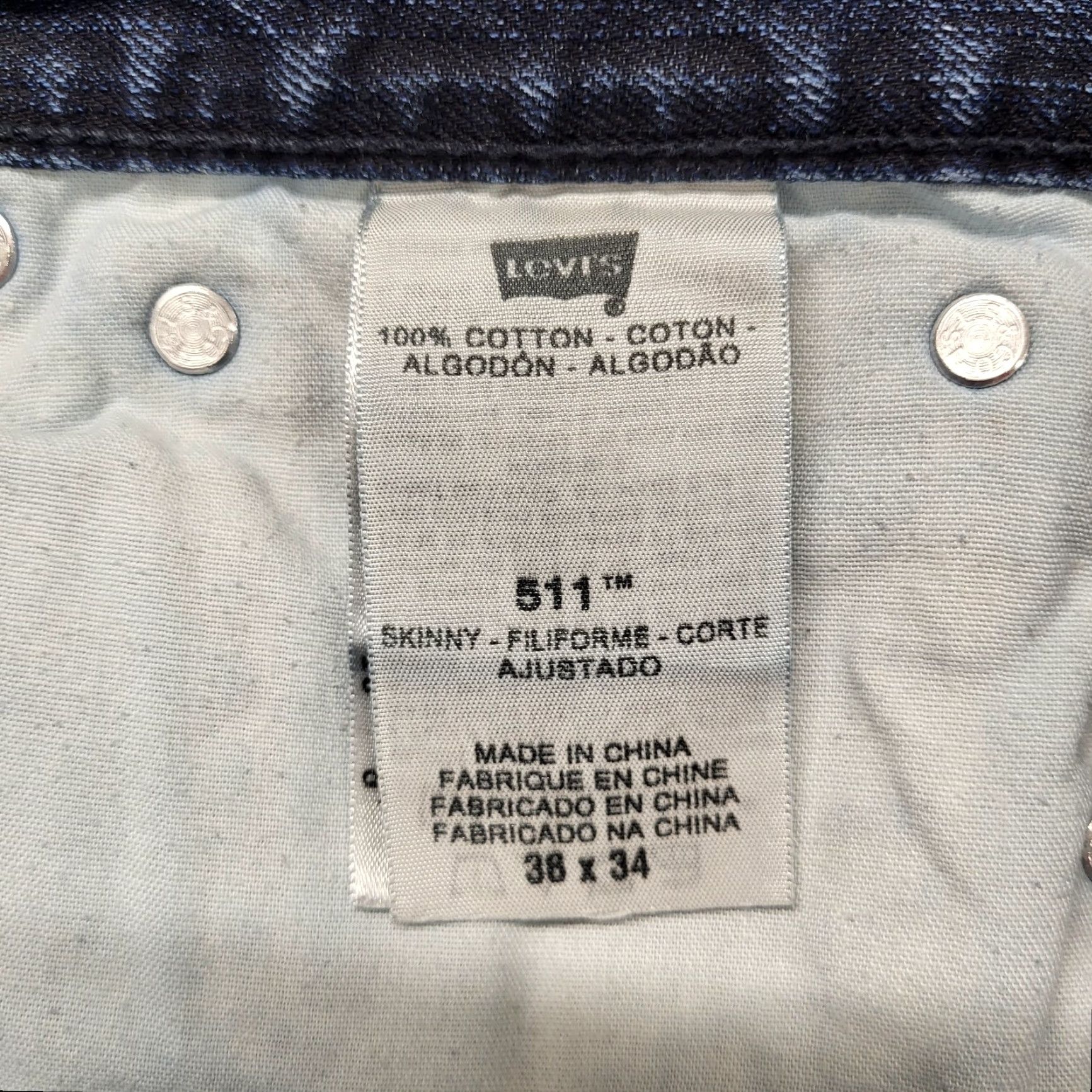 Levi's Levi's Jeans Men 511 Skinny 38x34 Blue Dark Wash College Denim Size US 38 / EU 54 - 2 Thumbnail