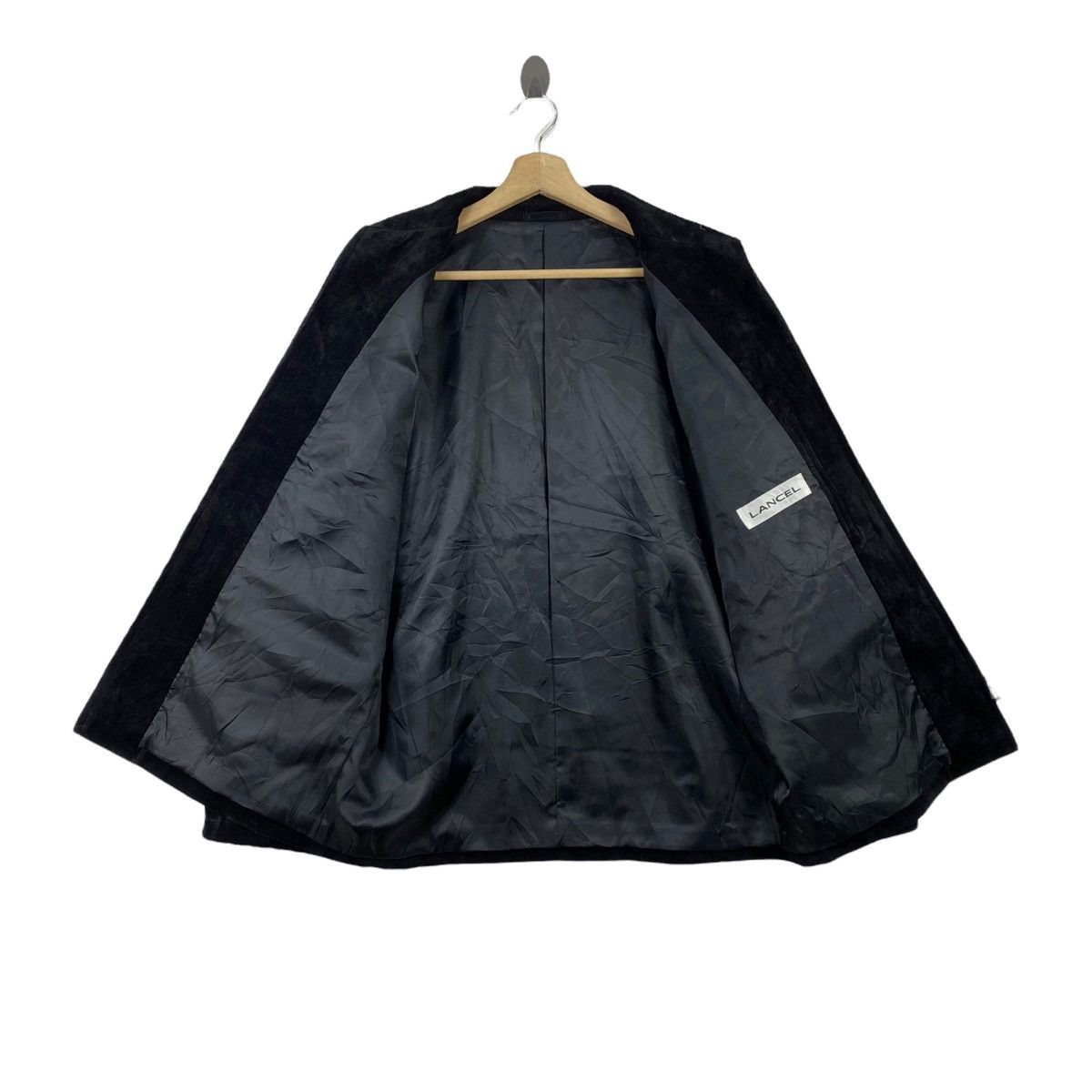 Lancel × Vintage Vintage LANCEL PARIS France Designer Suede Full Zipper Black Size US L / EU 52-54 / 3 - 4 Thumbnail