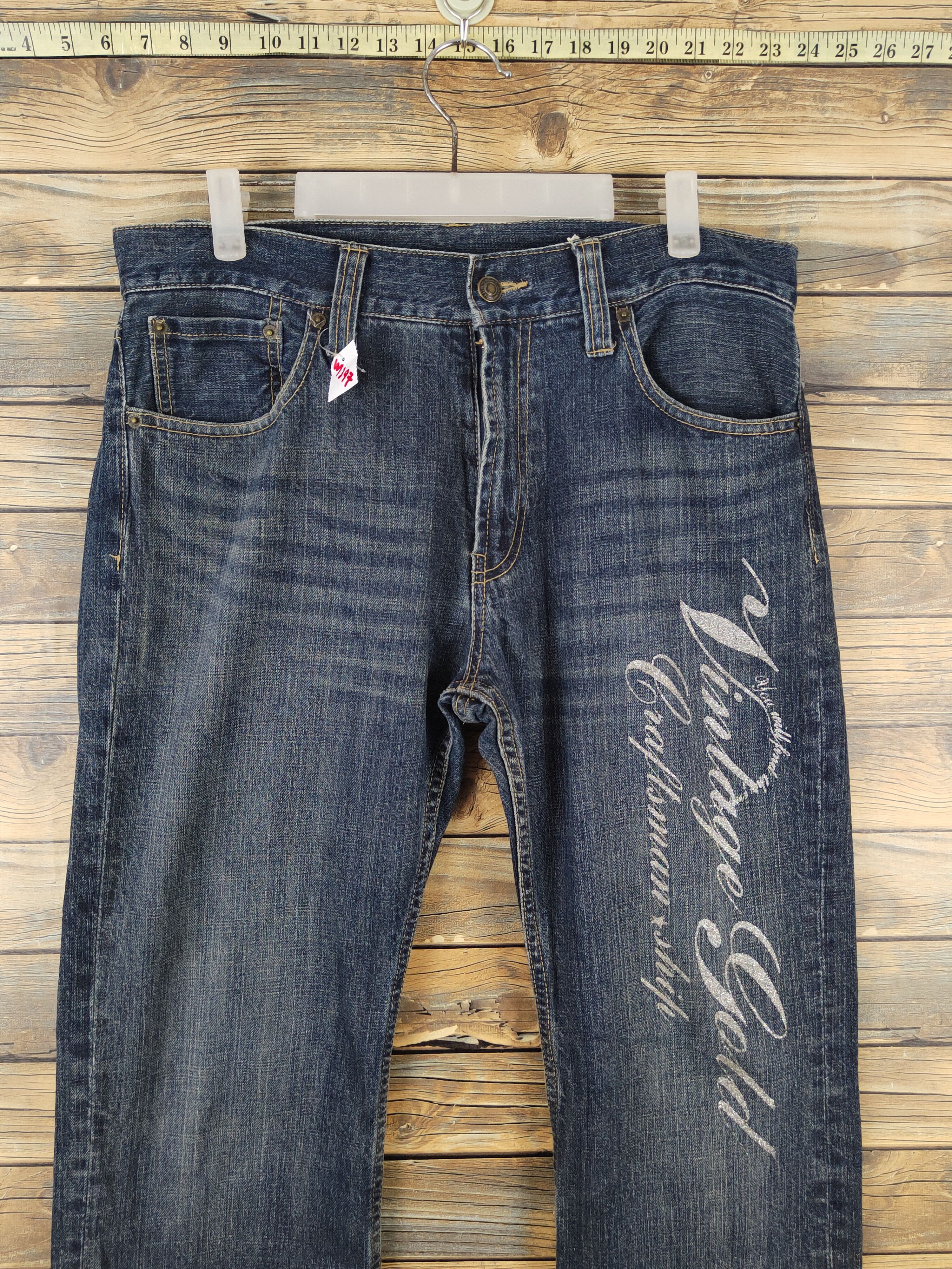 Japanese Brand Japanese Brand Dark Blue Distressed Ripped Jeans #W1397 Size US 34 / EU 50 - 2 Thumbnail