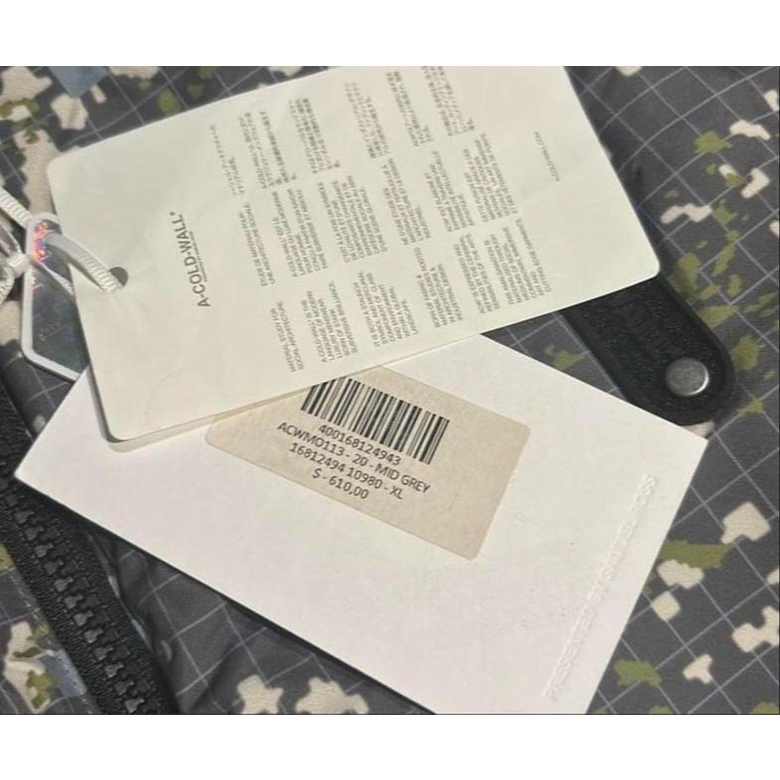 A-COLD-WALL* × Samuel Ross A-COLD-WALL by Samuel Ross Grey Nephin Storm Vest NWT MP$610 Size US XL / EU 56 / 4 - 8 Thumbnail
