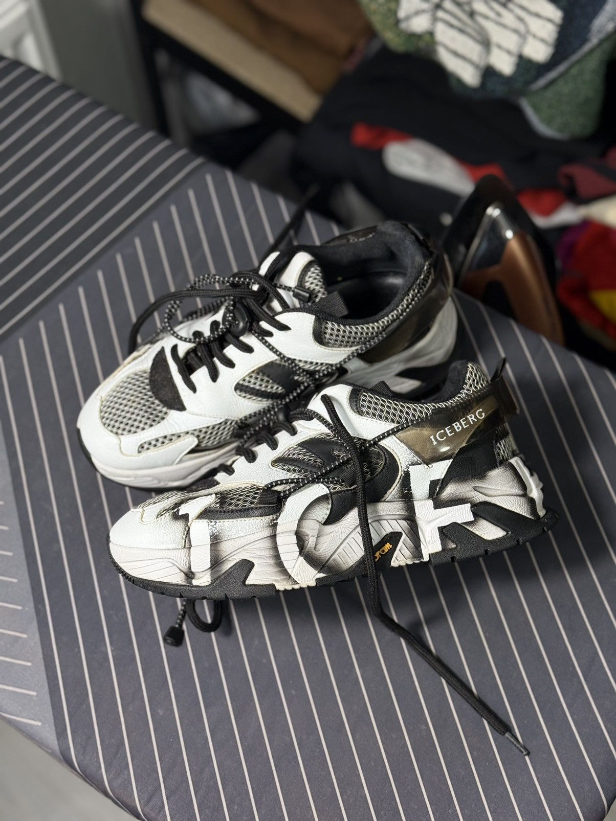 Iceberg Iceberg Kakkoii Sneakers EU 36 White Black Vibram Chunky Y2K Size US 6 / IT 36 - 1 Thumbnail