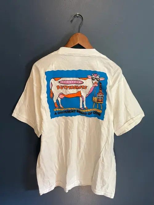 Japanese Brand White washed vintage cow print cotton t-shirt Size US M / EU 48-50 / 2 - 7 Thumbnail