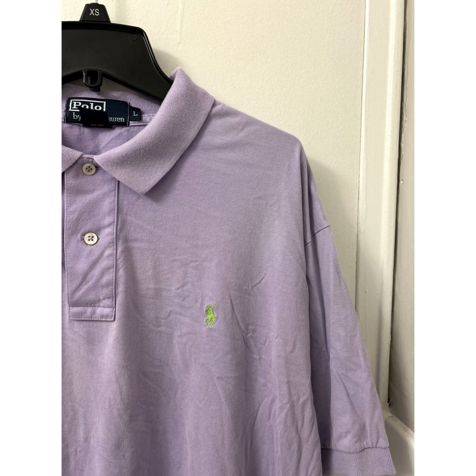 Polo Ralph Lauren VINTAGE Polo Ralph Lauren Shirt Mens L Purple Green Pony Short Sleeve Collared Button Knit Cotton Classic Casual Preppy Designer 90s / 00s Mens Size US L / EU 52-54 / 3 - 4 Thumbnail