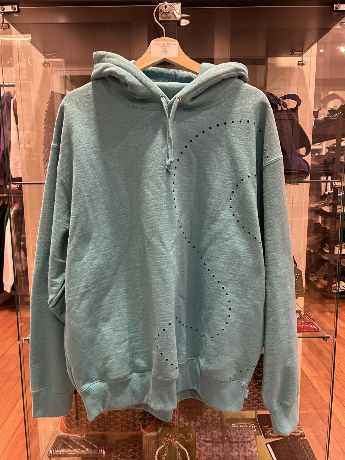 Supreme Supreme Laser Cut S Logo Hoodie - Cyan Size US L / EU 52-54 / 3 - 1 Thumbnail