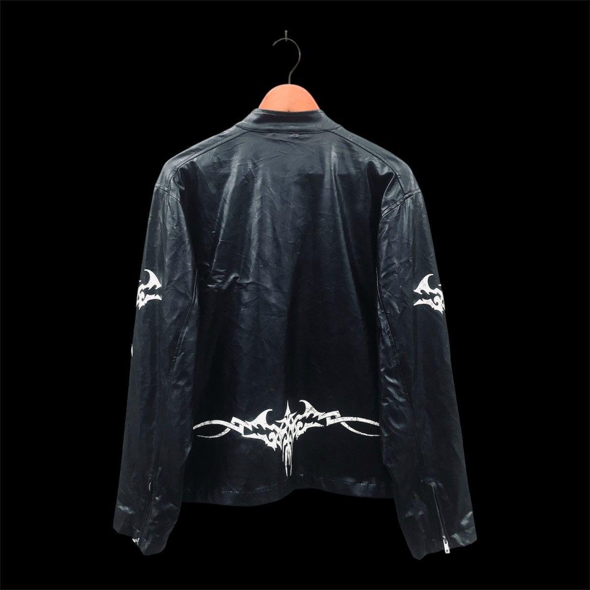 KMRii Monde Creore Cyber Punk Tribal Graphic Faux Leather Jacket Size US L / EU 52-54 / 3 - 3 Thumbnail