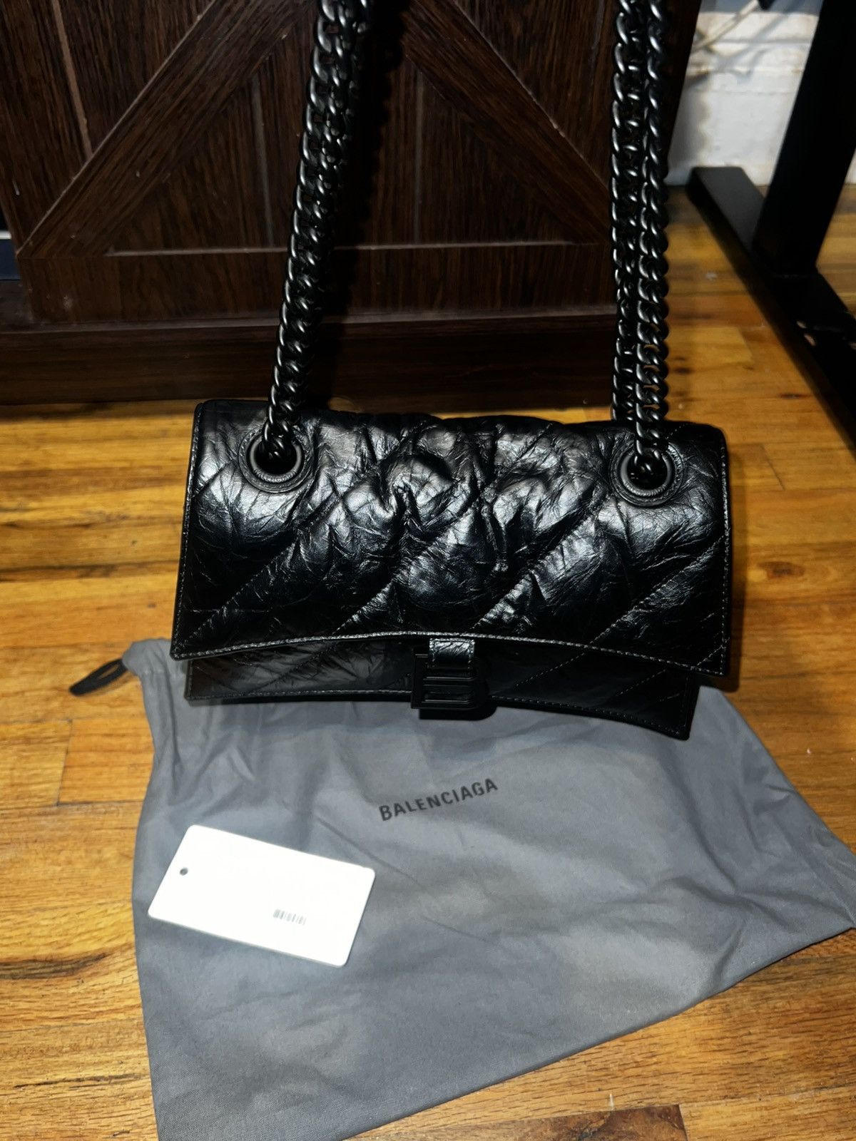 Balenciaga Balenciaga Crush Chain Bag Black Leather Size ONE SIZE - 2 Thumbnail