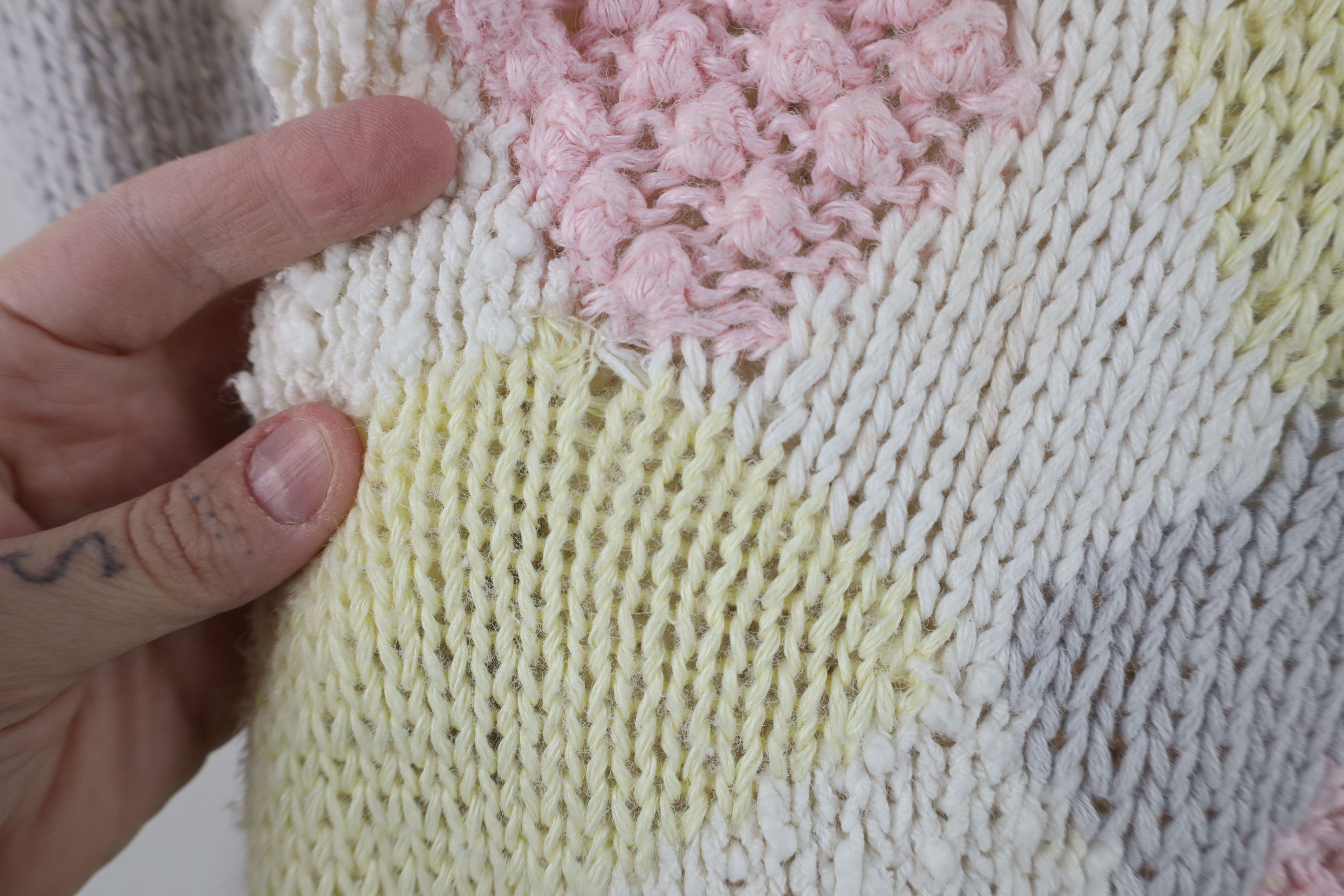 Vintage Vintage 80s Mid Mod Pastel Textured Knit Sweater Vest Size M / US 6-8 / IT 42-44 - 6 Thumbnail