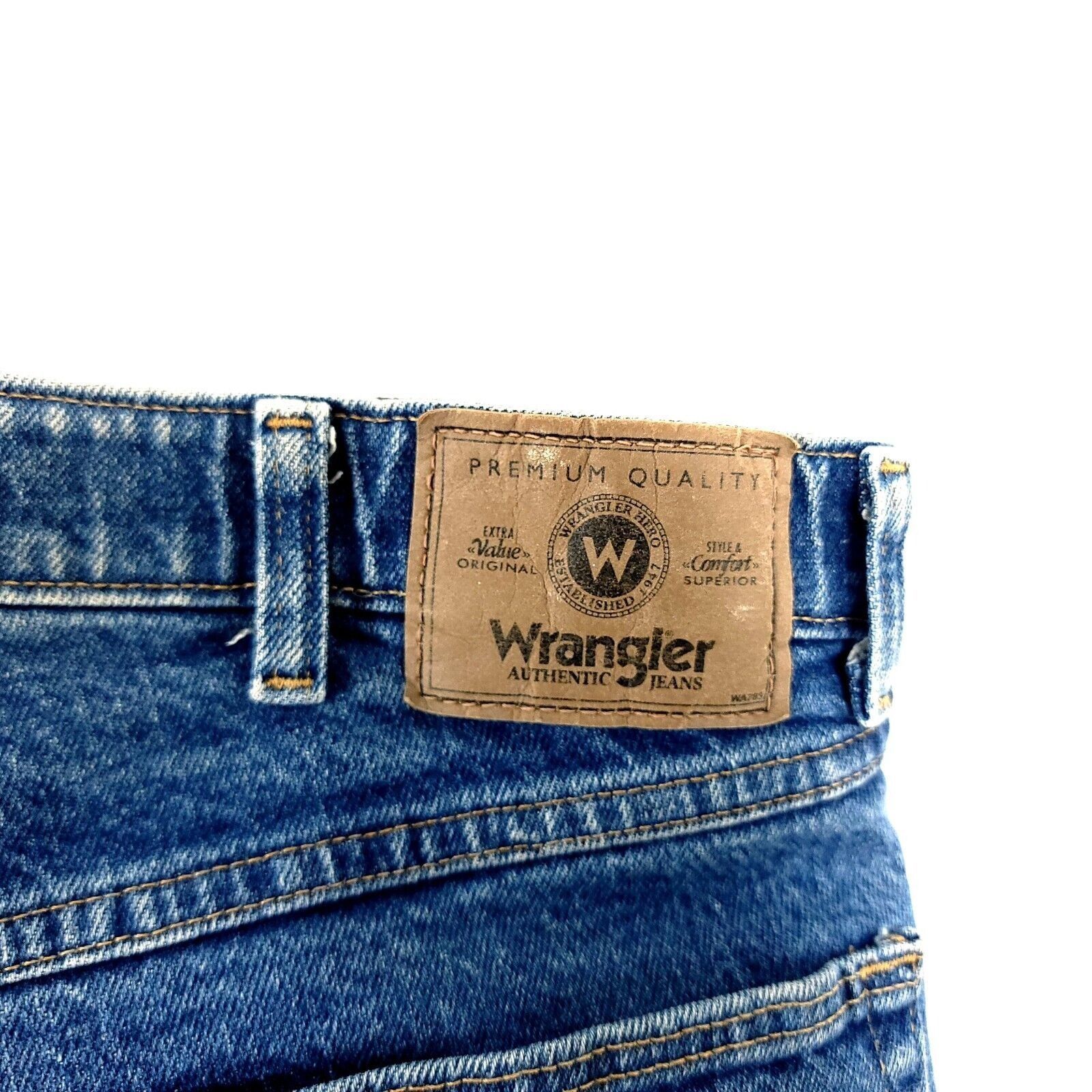 Wrangler Wrangler Regular Fit Medium Wash Blue Denim Elastic Waist Hi Size US 36 / EU 52 - 5 Thumbnail