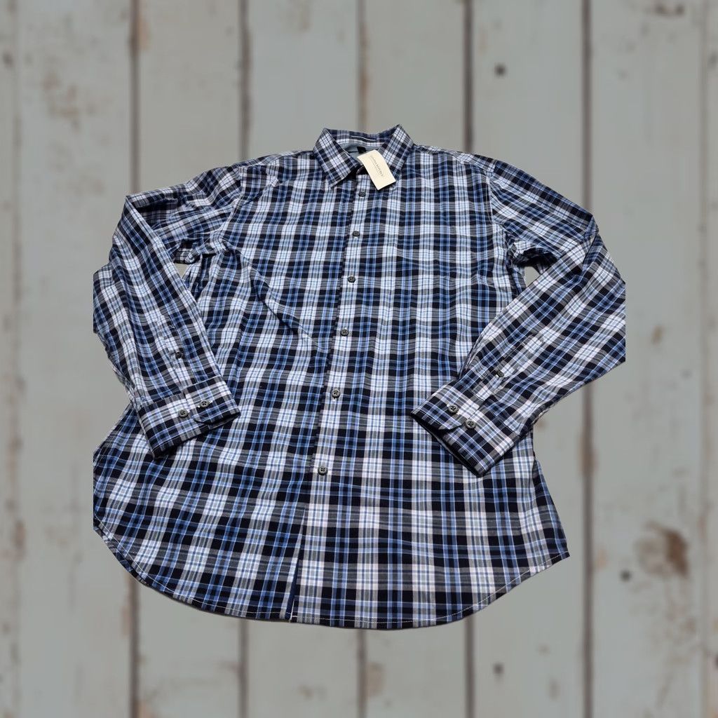 Banana Republic Banana Republic Shirt Mens M Blue Plaid Stretch Button Up Long Sleeve Casual Size US M / EU 48-50 / 2 - 1 Thumbnail