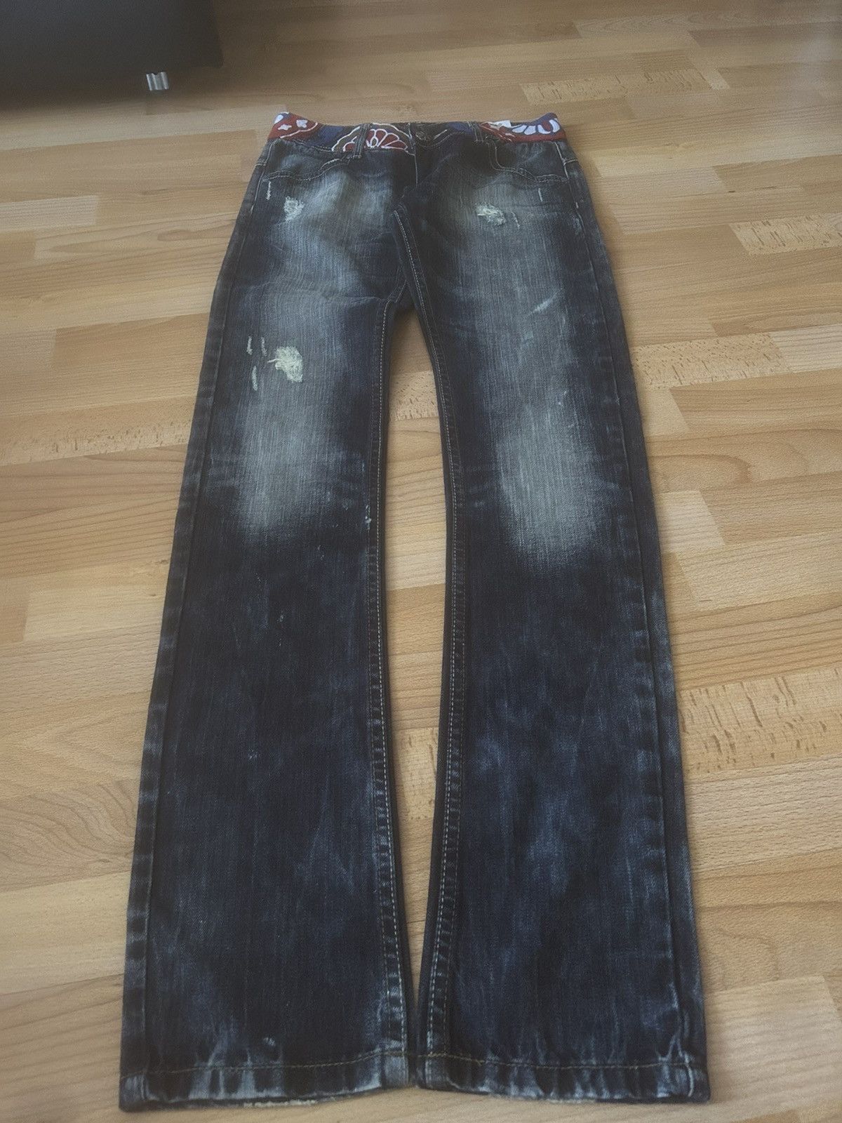 Japanese Brand y2k flared womens heavy denim jeans Size 25" / US 0 / IT 36 - 1 Thumbnail