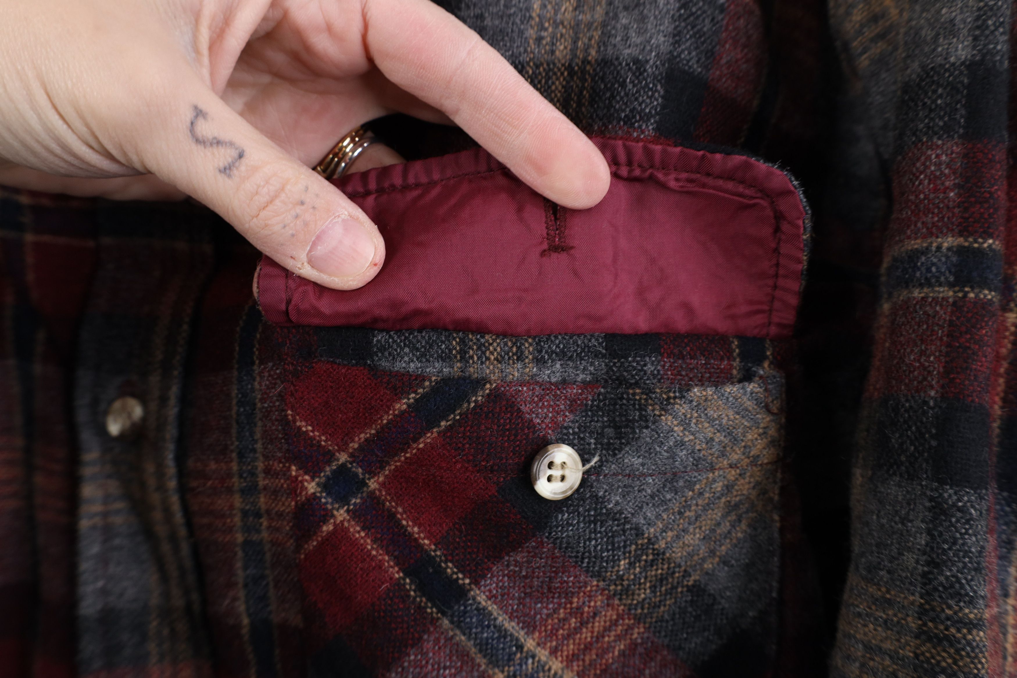 Vintage Vintage 70s Streetwear Wool Blend Shirt Jacket Jac Plaid Size US L / EU 52-54 / 3 - 6 Thumbnail