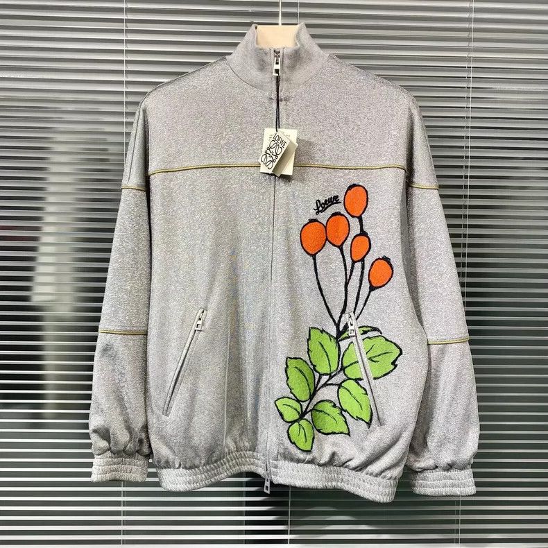silver floral embroidered jacket by Loewe - dmc
