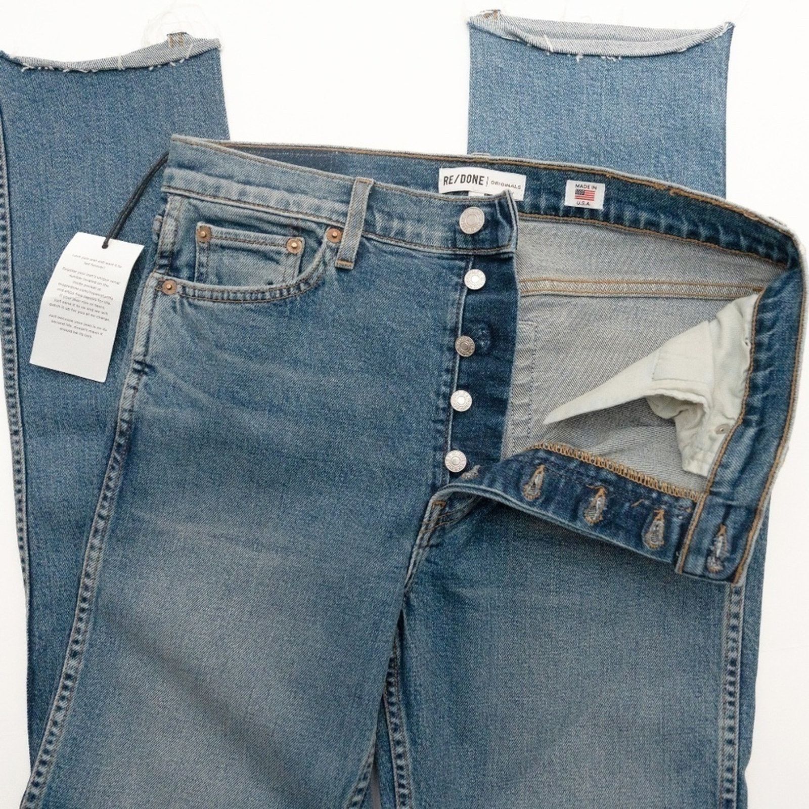 RE/DONE RE/Done. Double Needle Long Stretch Jeans In Blue. Size 30" / US 8 / IT 44 - 10 Thumbnail