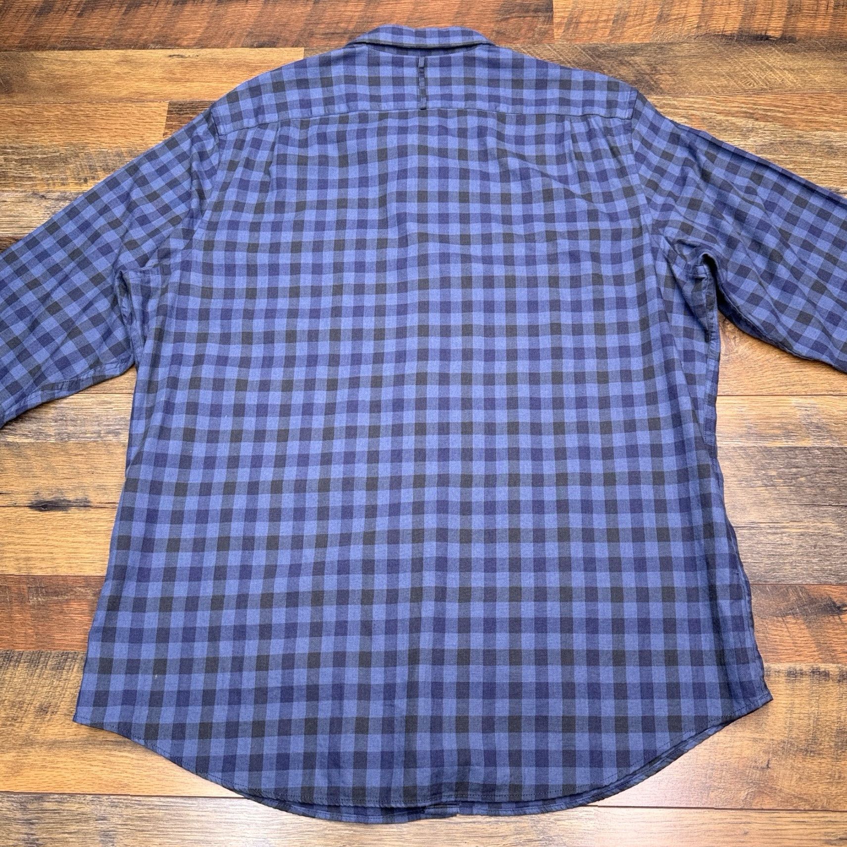 Banana Republic Banana Republic Shirt Mens XL Blue Slim Button-Up Check Flannel Size US XL / EU 56 / 4 - 4 Thumbnail