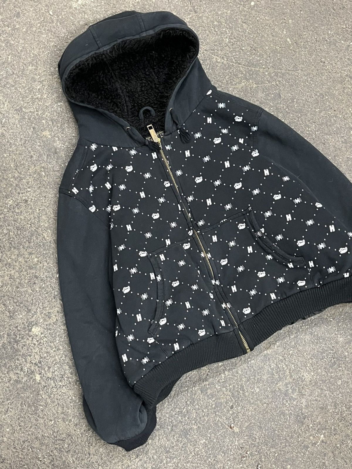 Affliction × Vintage Y2k grunge skull fur hoodie opium skater y2k archival rare Size US L / EU 52-54 / 3 - 2 Thumbnail
