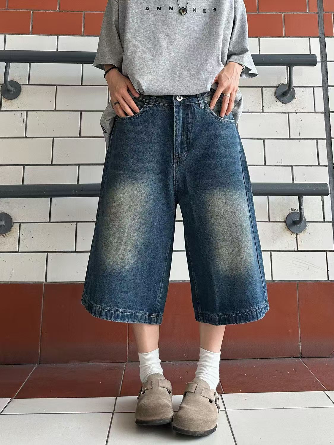 Vintage Men's American Retro Loose-Fit Straight-Leg Denim Shorts Size US 32 / EU 48 - 1 Thumbnail