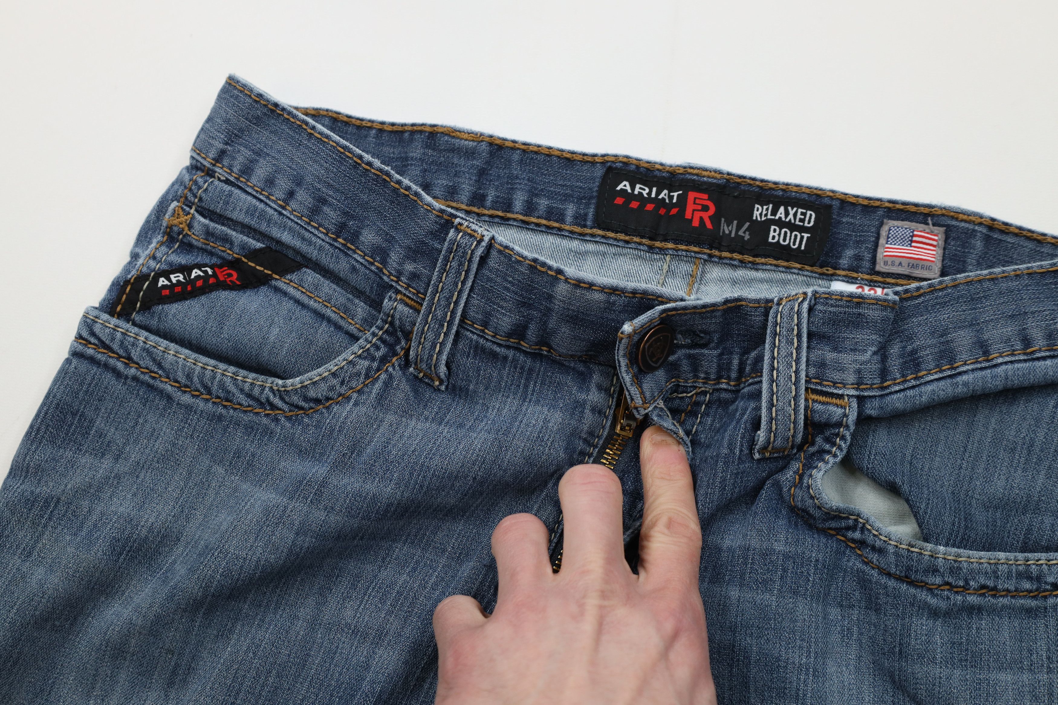 Ariat Ariat FR M4 Relaxed Fit Bootcut Denim Jeans Blue Workwear Size US 32 / EU 48 - 10 Thumbnail