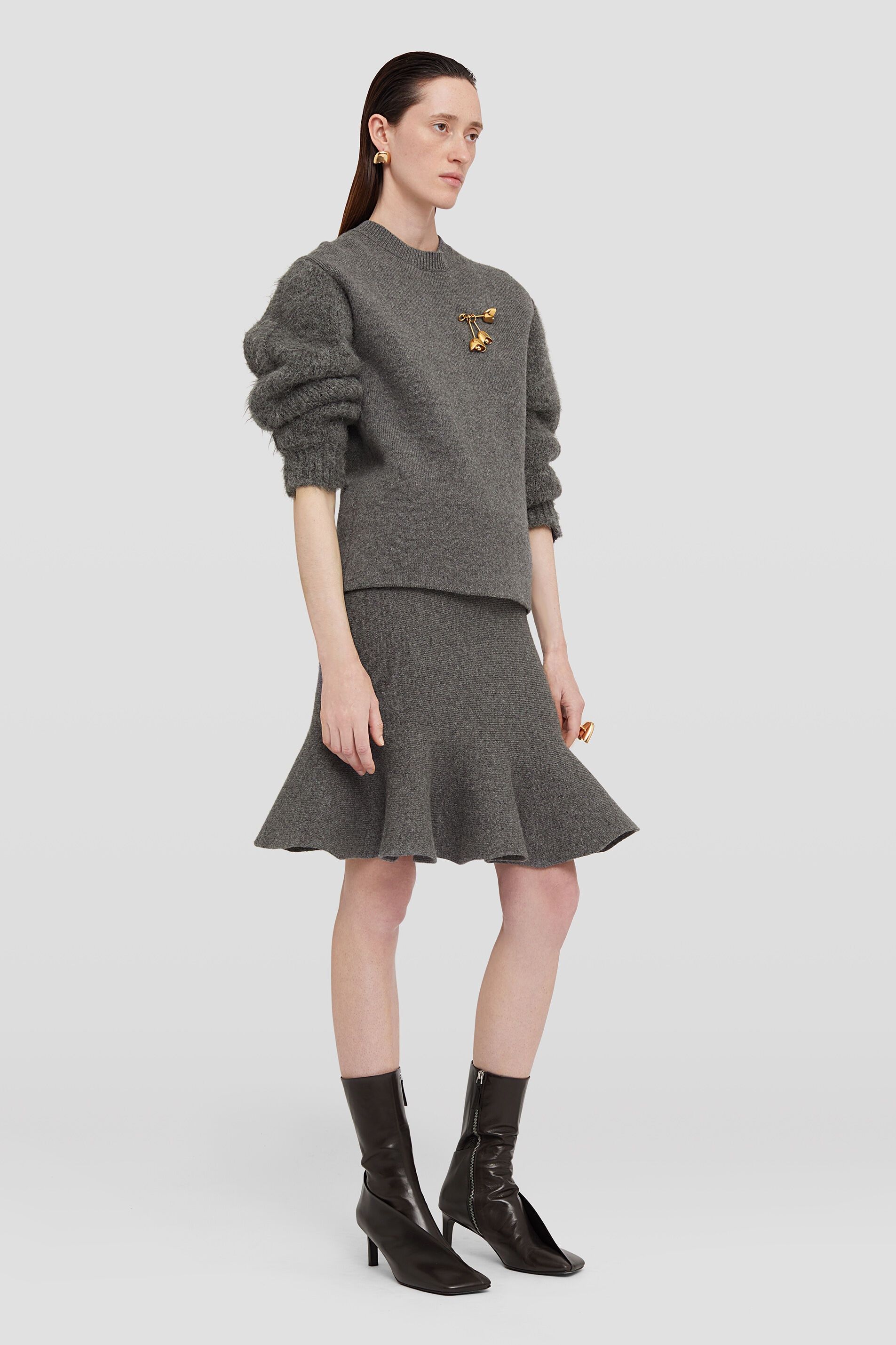 Jil Sander o1y1025 Mini Skirt in Gray Size 25" / US 0 / IT 36 - 3 Thumbnail