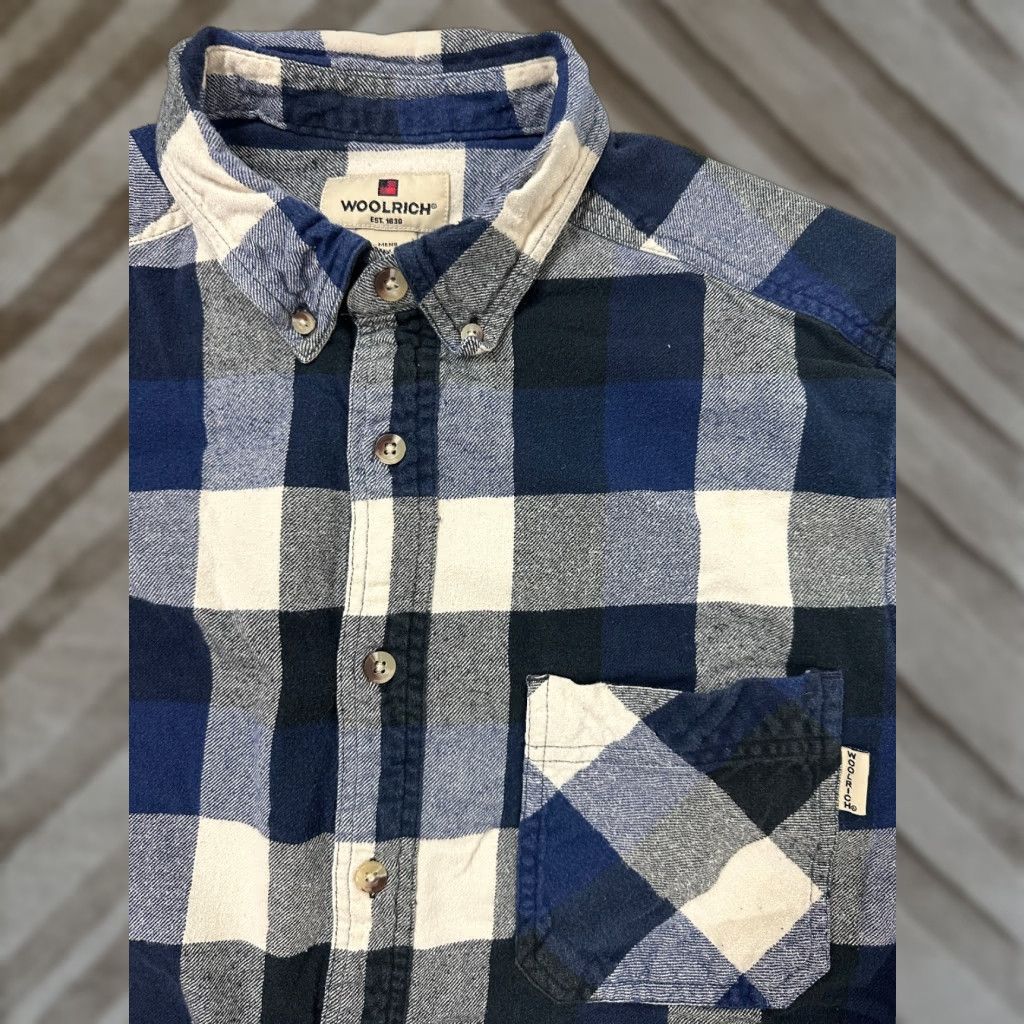 Vintage VINTAGE Woolrich Flannel Shirt Medium Blue Plaid Lightweight Cotton Casual Mens Size US M / EU 48-50 / 2 - 1 Thumbnail