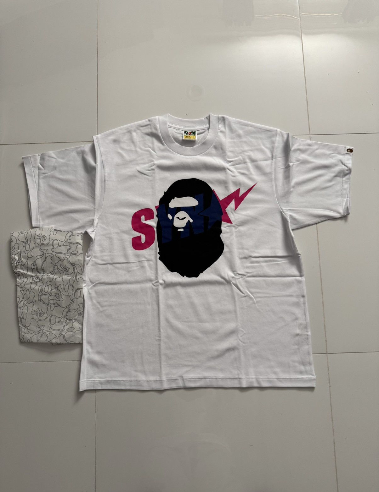 Bape Bape x Spotify x Syna World White Tee | Grailed